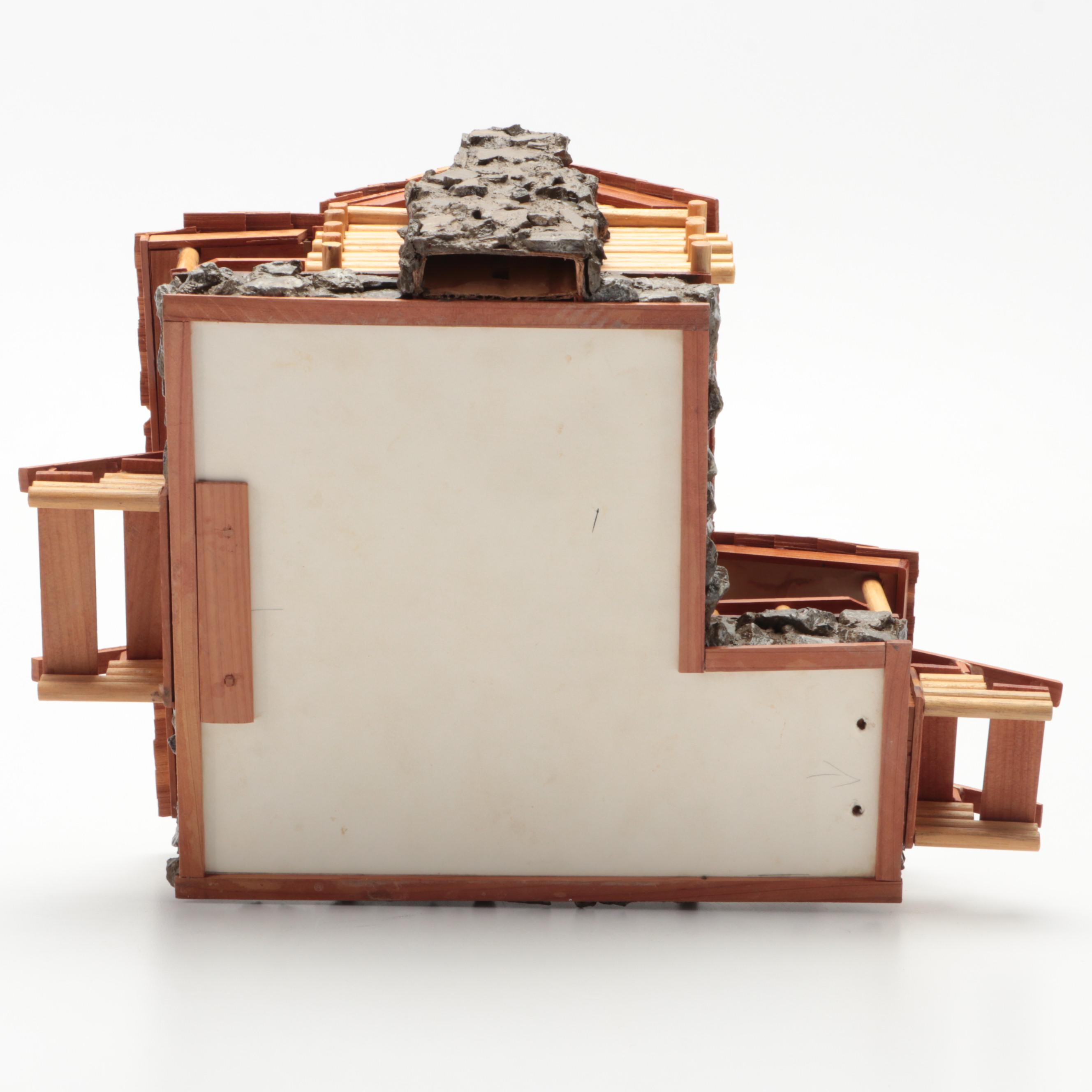 Prison Art Handmade Cedar Shake and Wooden Model Cabin, 2005