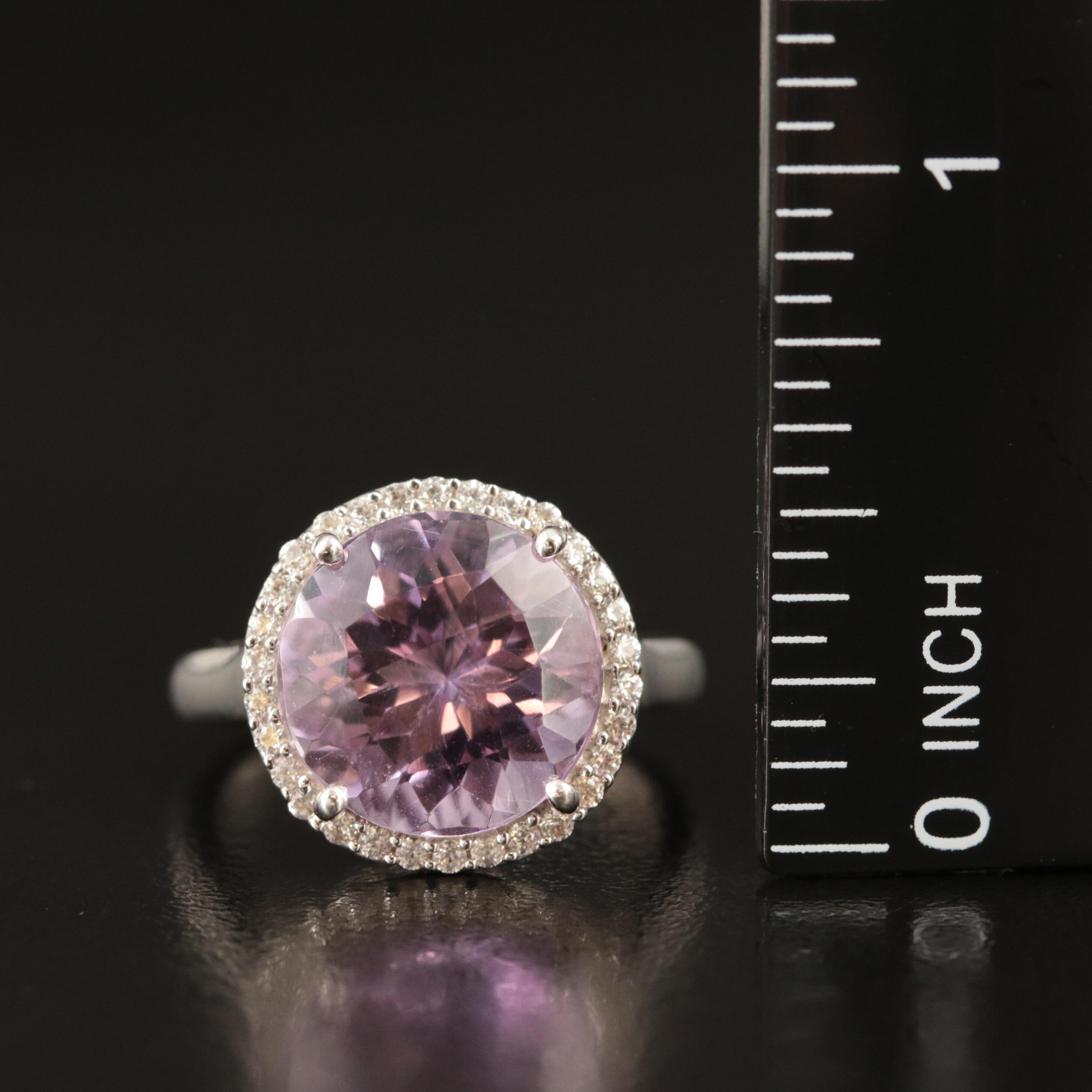 Sterling Amethyst and White Sapphire Ring