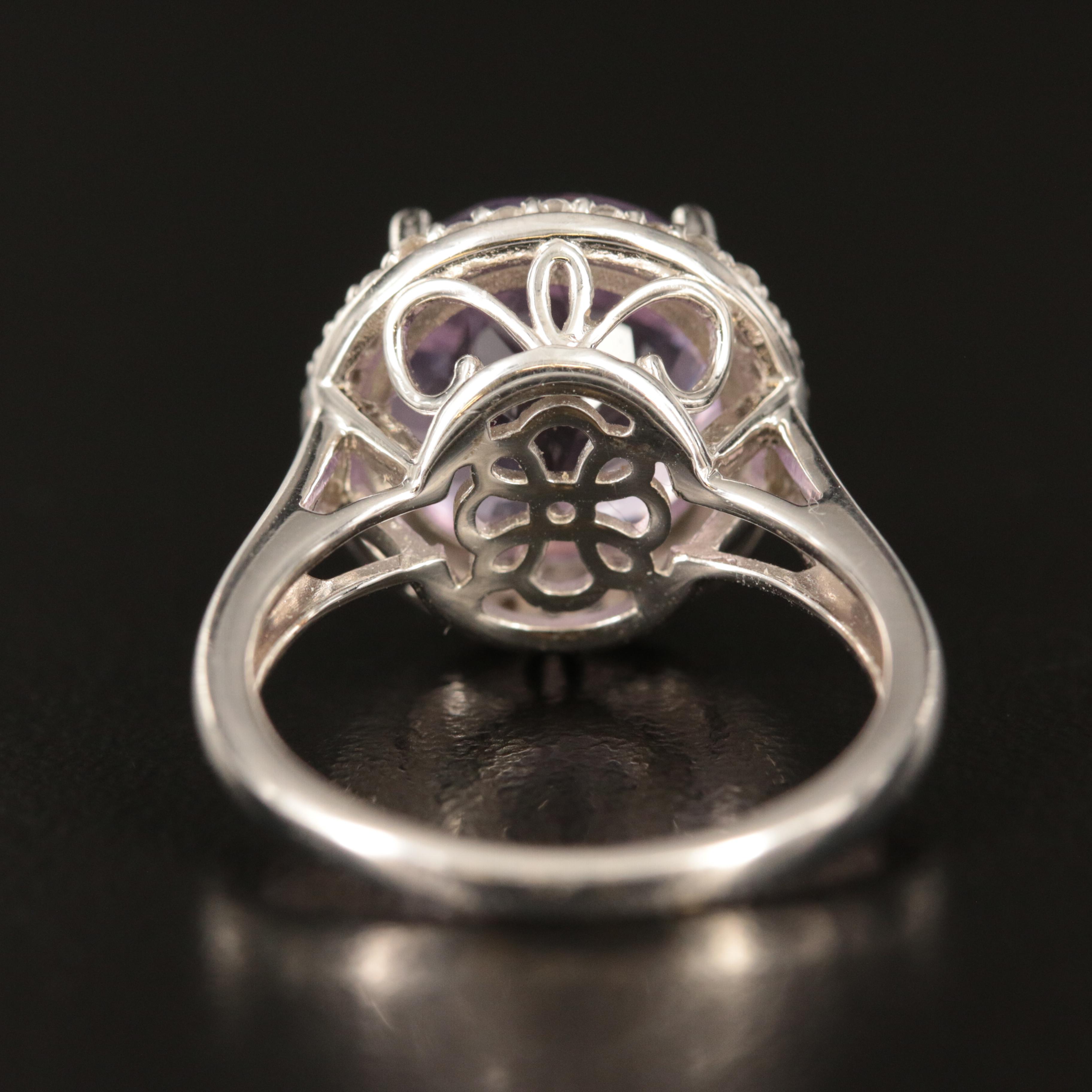 Sterling Amethyst and White Sapphire Ring