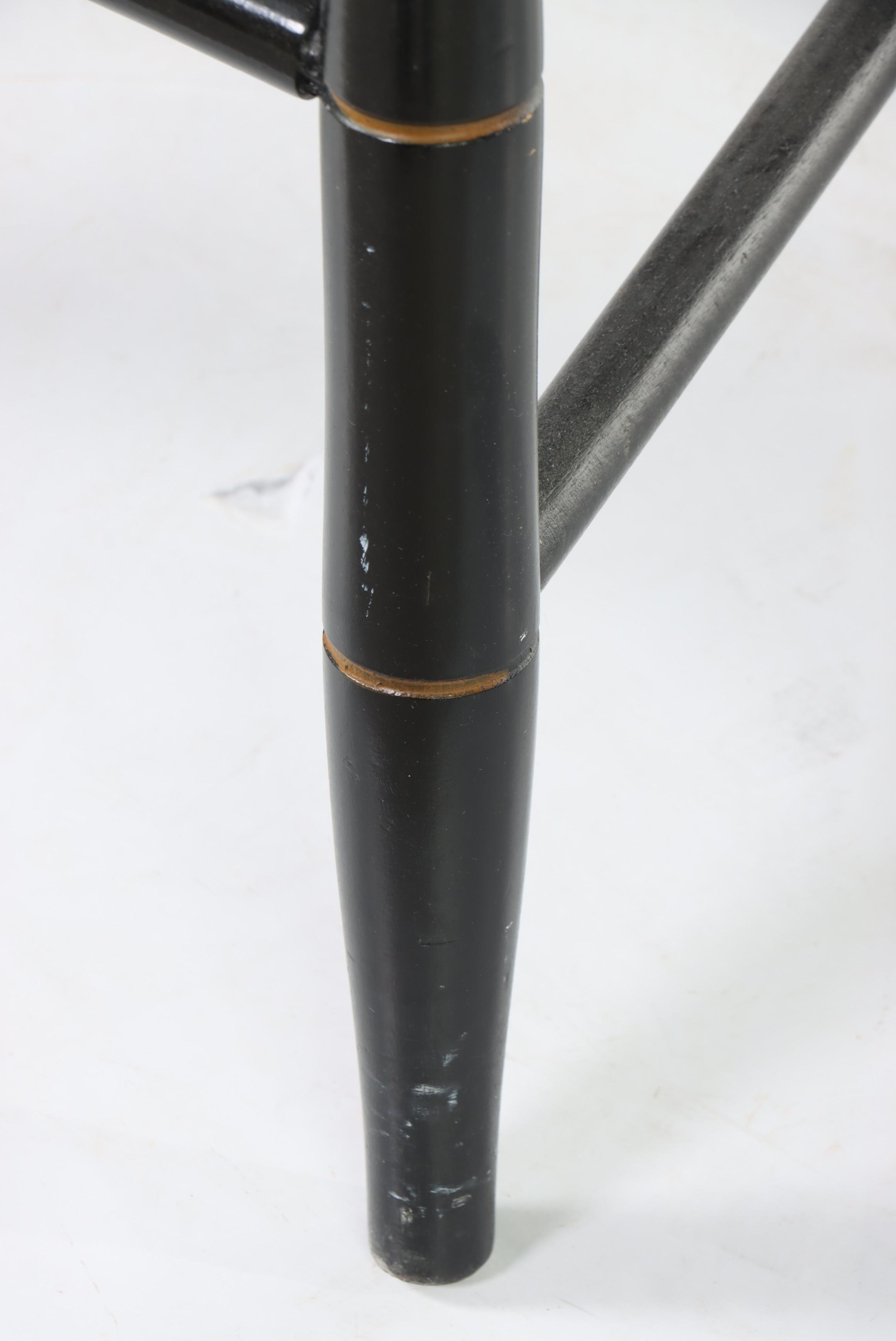 Pair of L. Hitchcock Maple, Ebonized, and Gilt-Stenciled "Fancy" Side Chairs