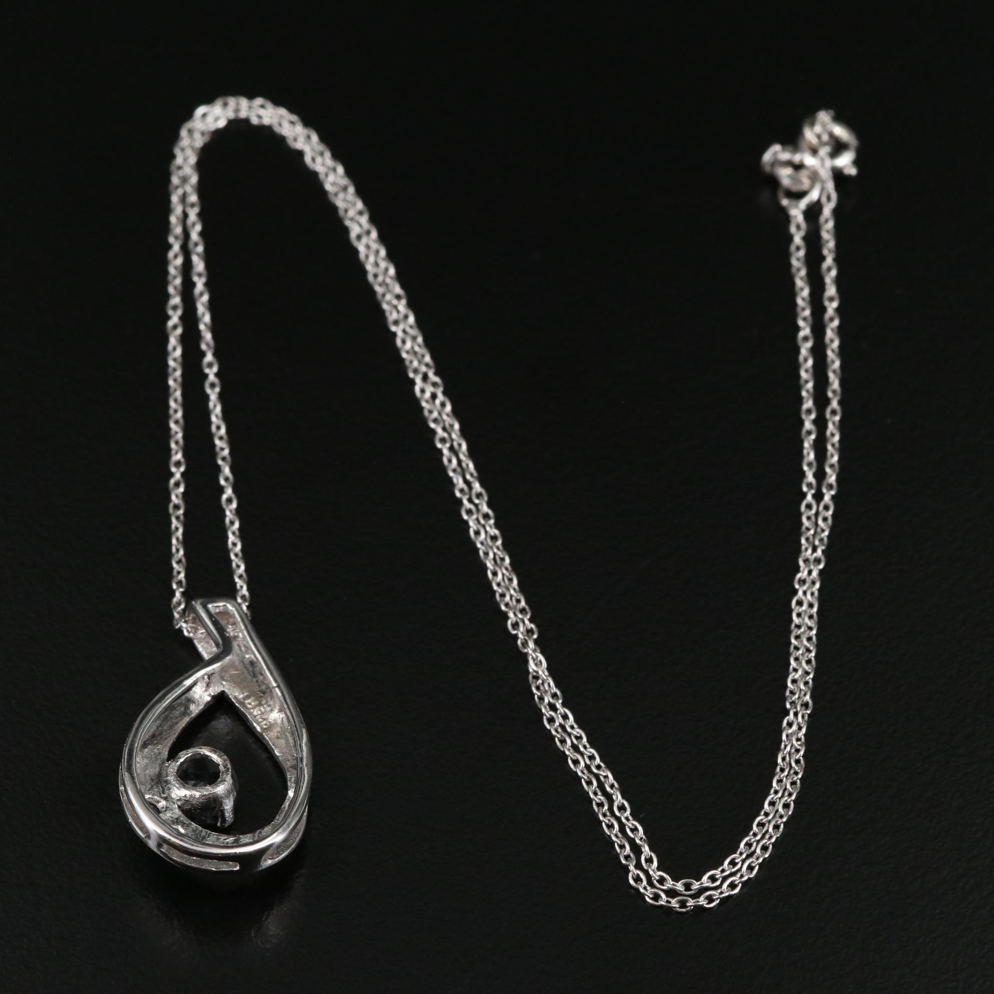 Sterling Sapphire Pendant Necklace