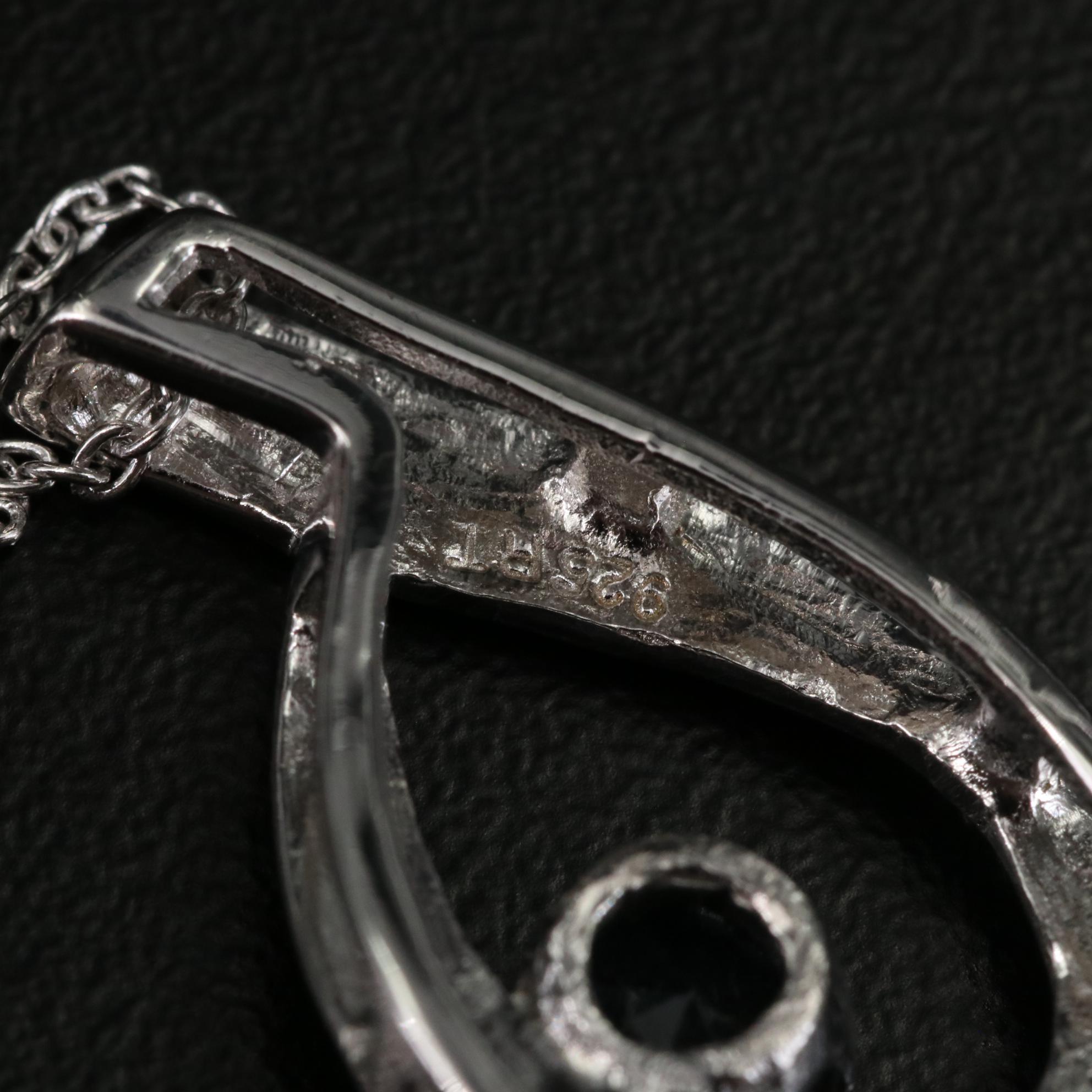 Sterling Sapphire Pendant Necklace