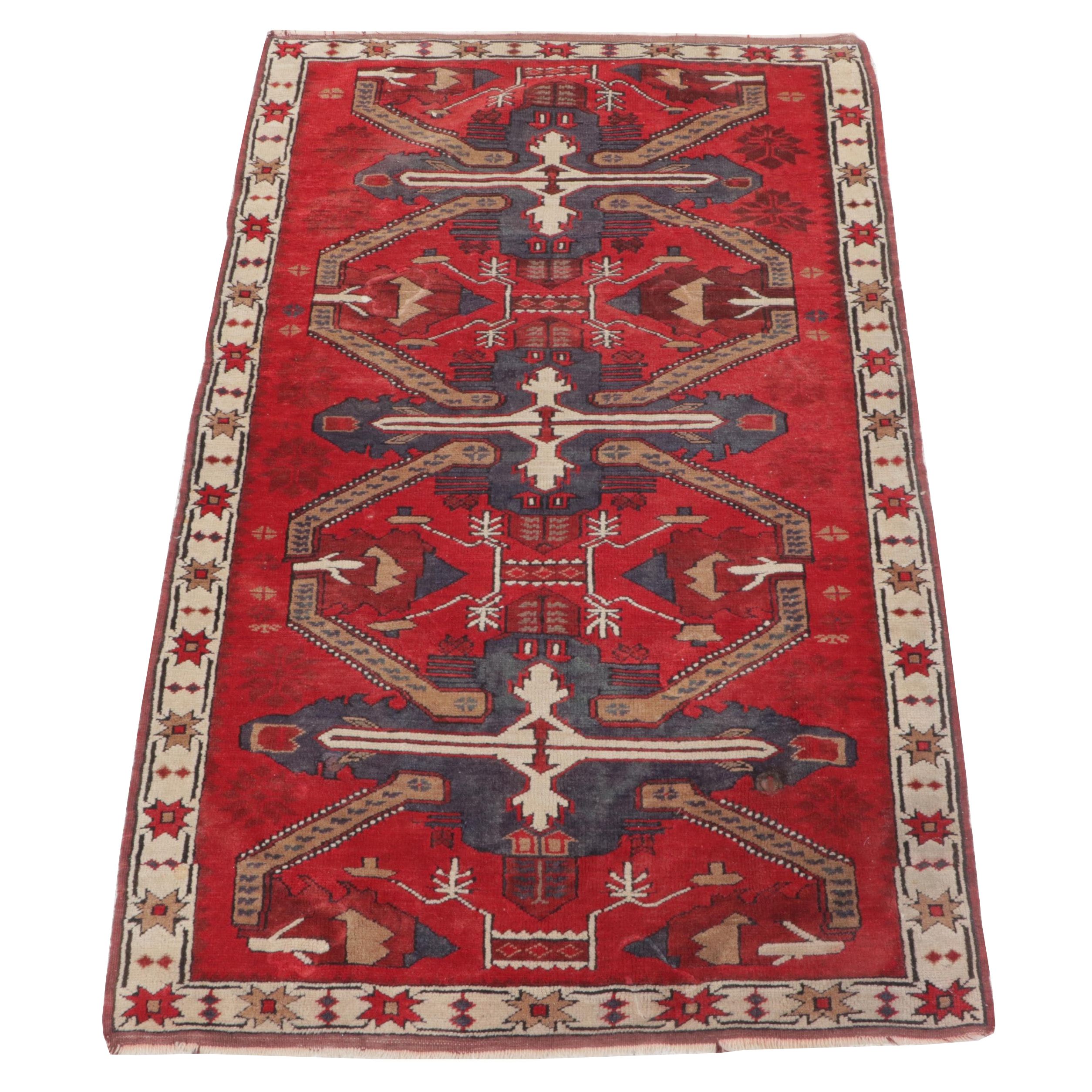 3'4 x 5'6 Hand-Knotted Caucasian Kuba Accent Rug