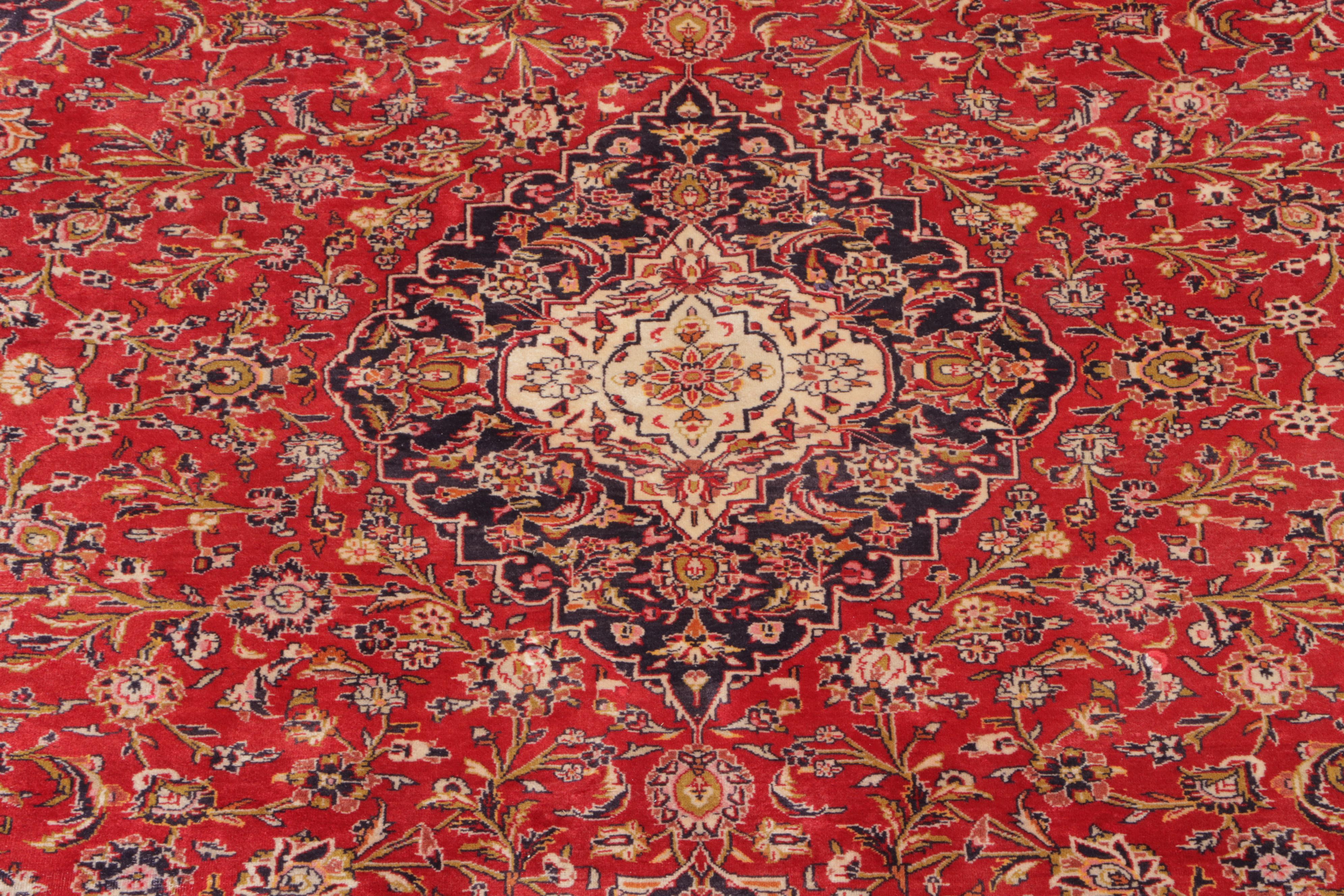 9'7 x 13'5 Hand-Knotted Persian Kashan Area Rug