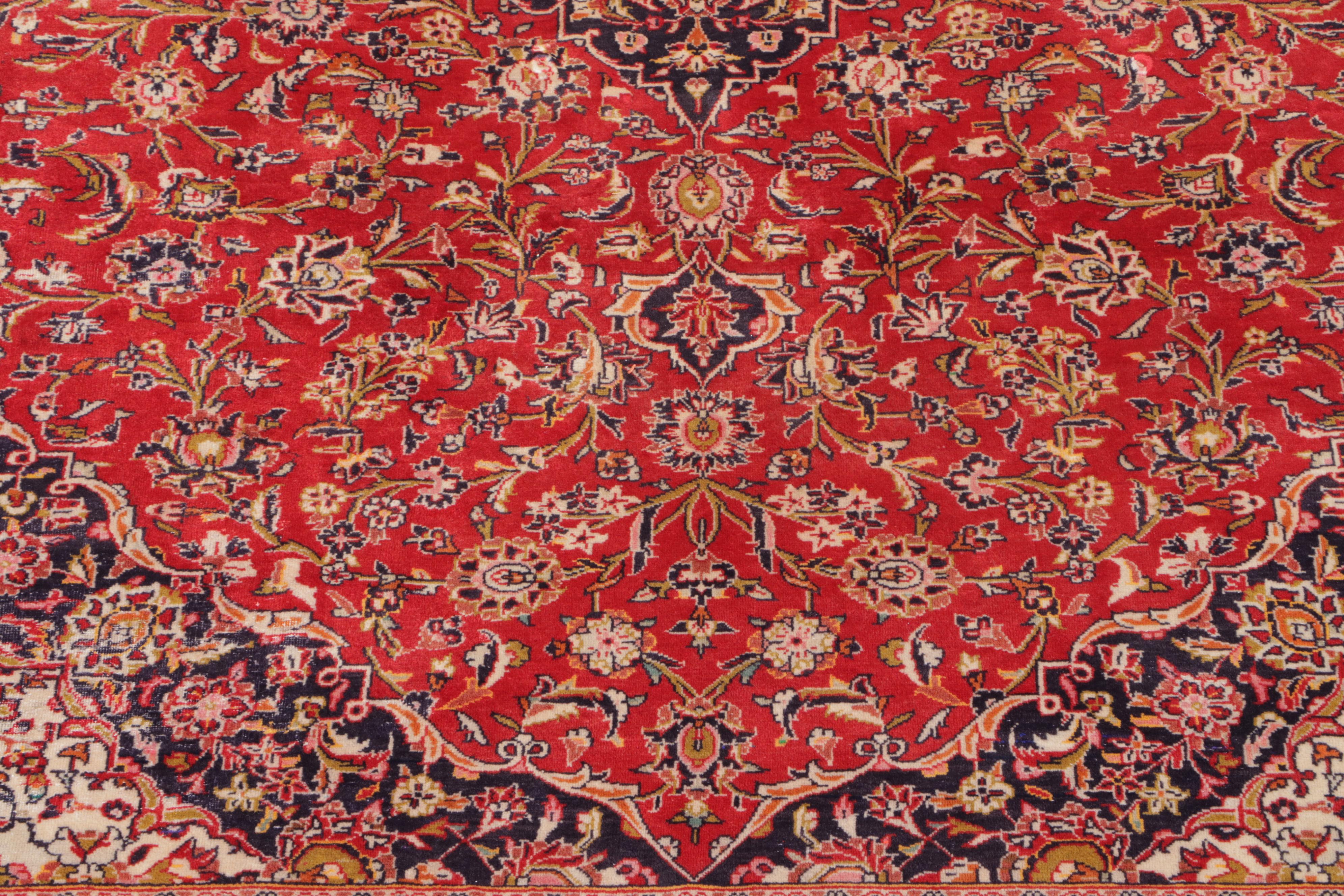 9'7 x 13'5 Hand-Knotted Persian Kashan Area Rug