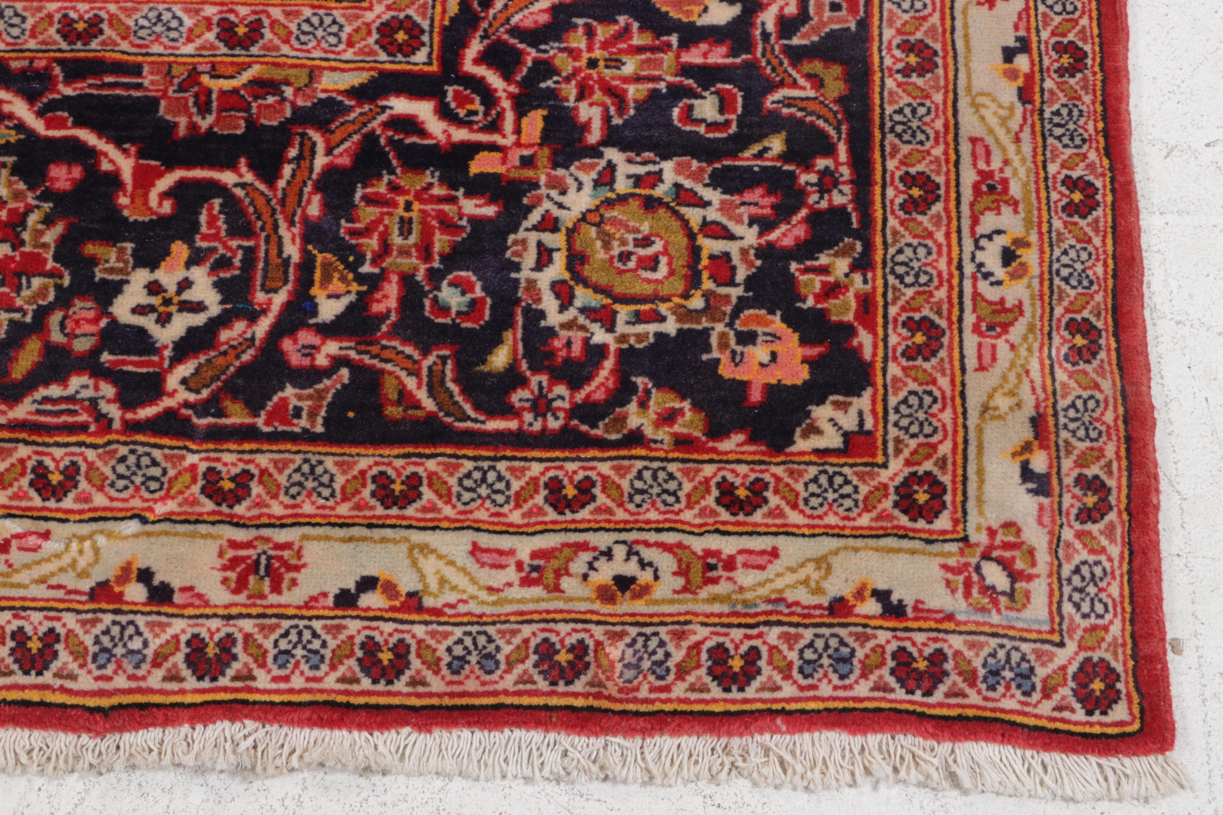 9'7 x 13'5 Hand-Knotted Persian Kashan Area Rug