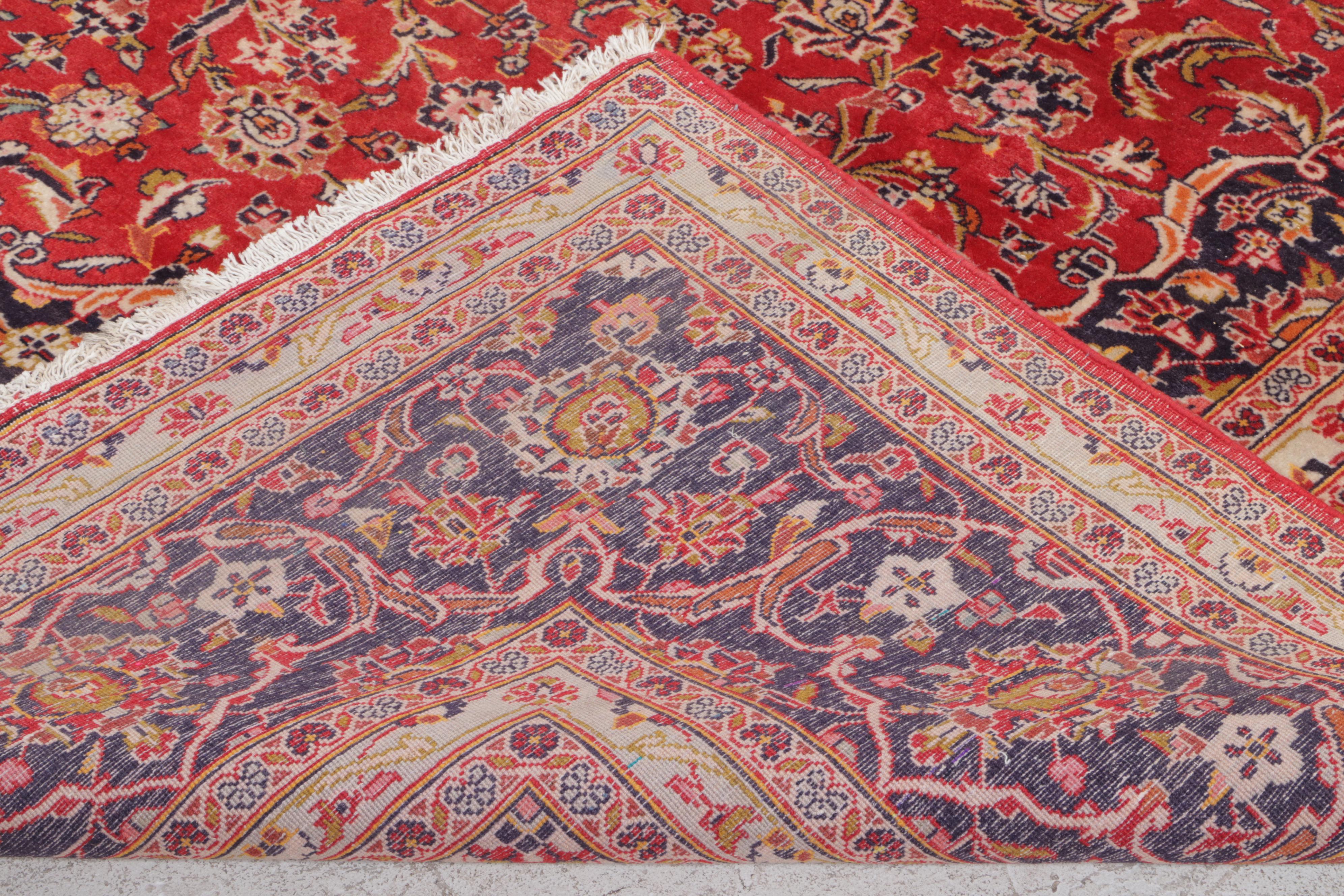 9'7 x 13'5 Hand-Knotted Persian Kashan Area Rug