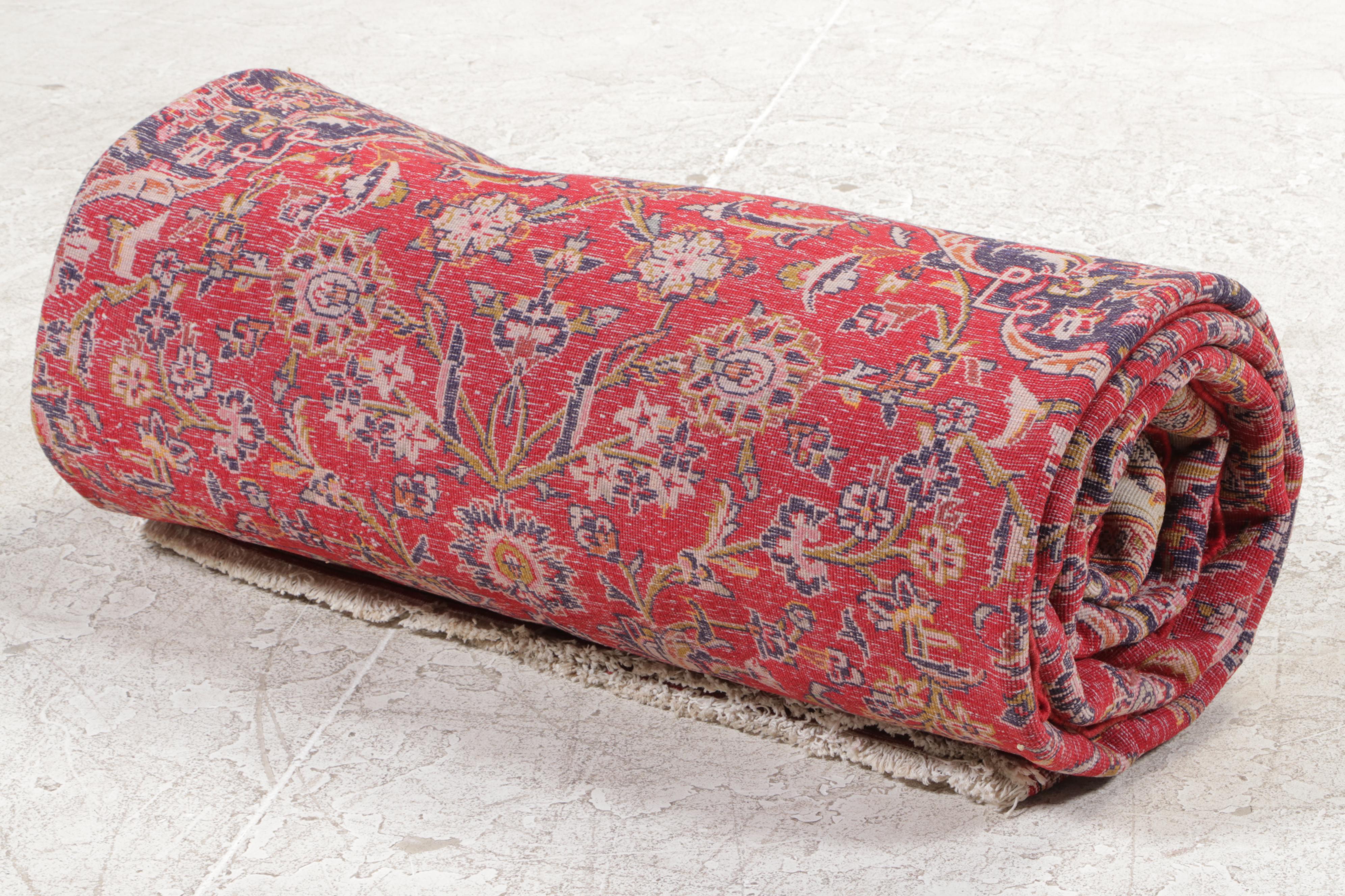 9'7 x 13'5 Hand-Knotted Persian Kashan Area Rug