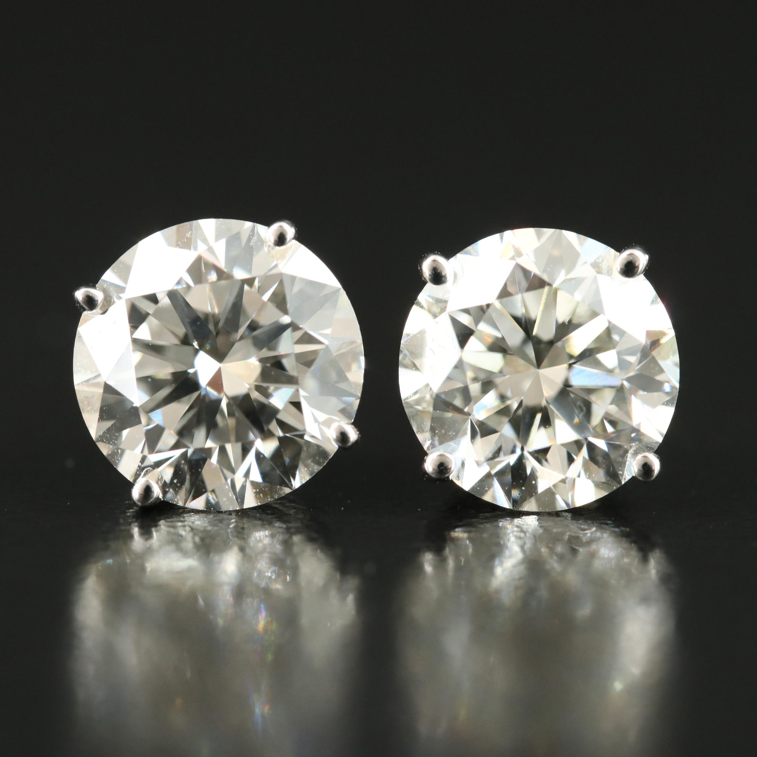 Platinum 5.09 CTW Lab Grown Diamond Stud Earrings