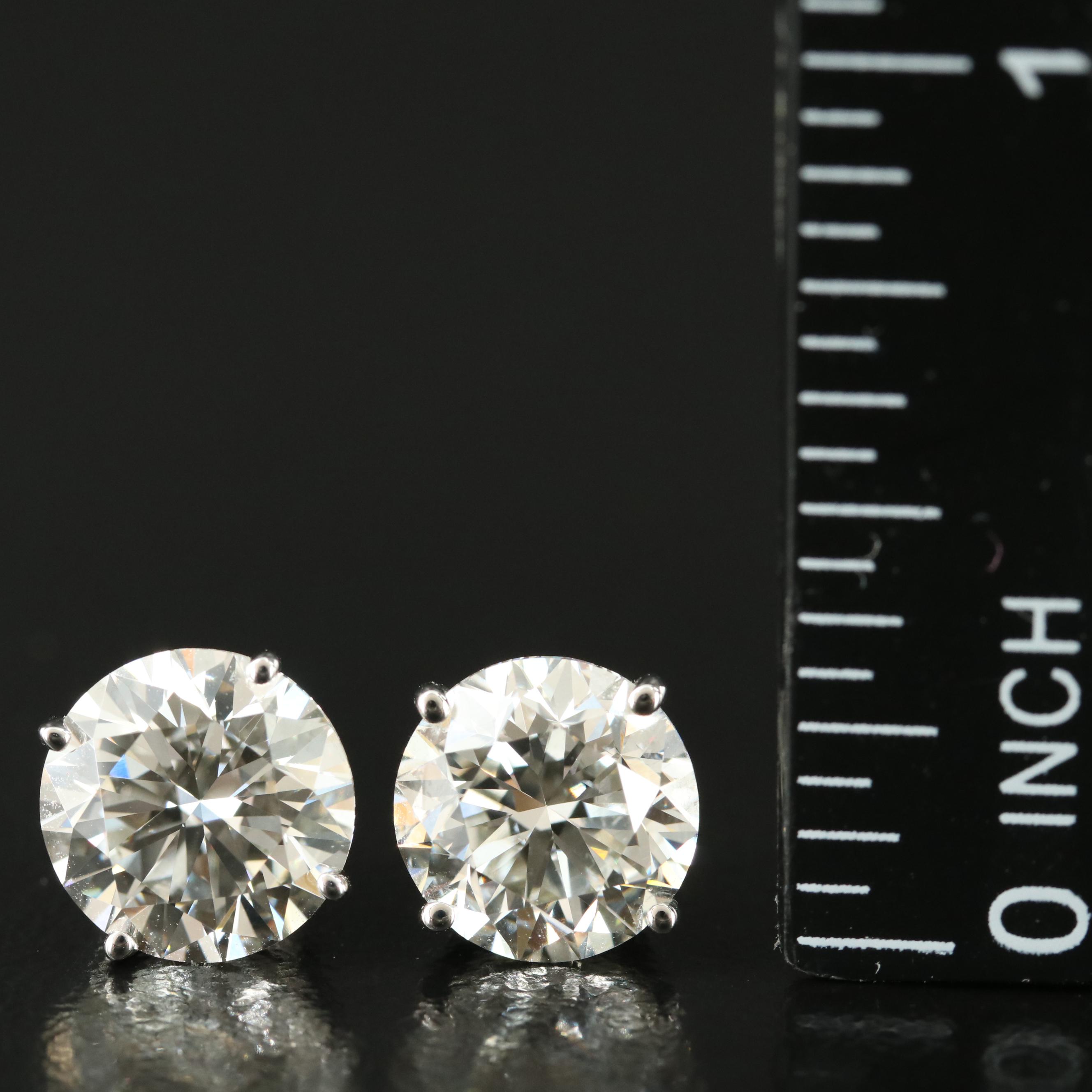Platinum 5.09 CTW Lab Grown Diamond Stud Earrings