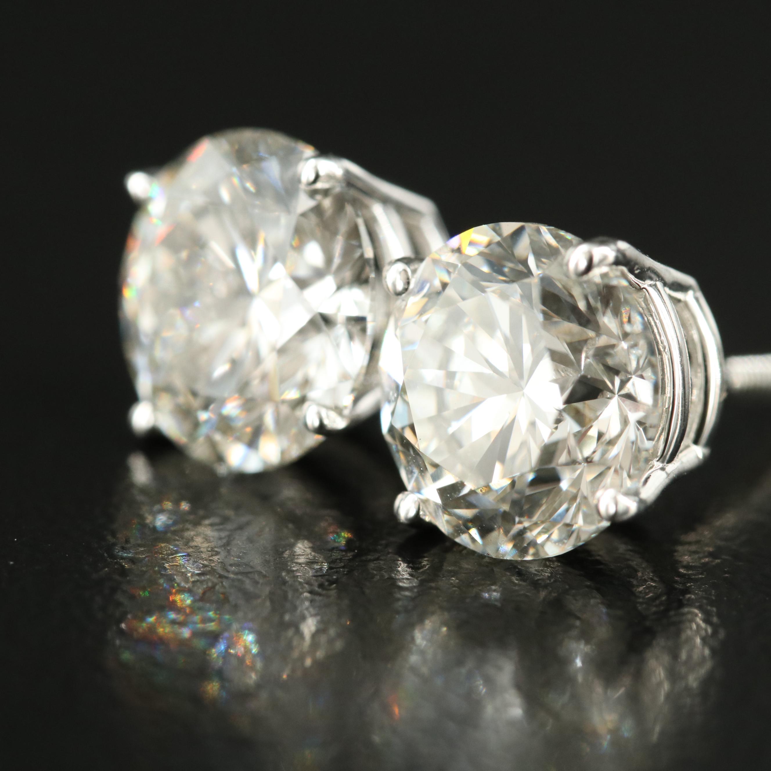 Platinum 5.09 CTW Lab Grown Diamond Stud Earrings