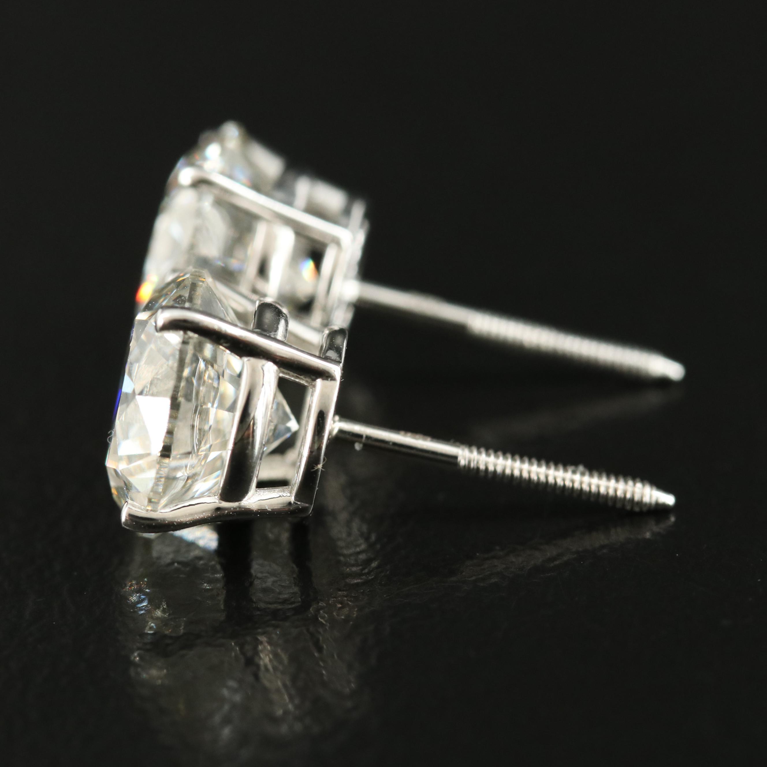 Platinum 5.09 CTW Lab Grown Diamond Stud Earrings
