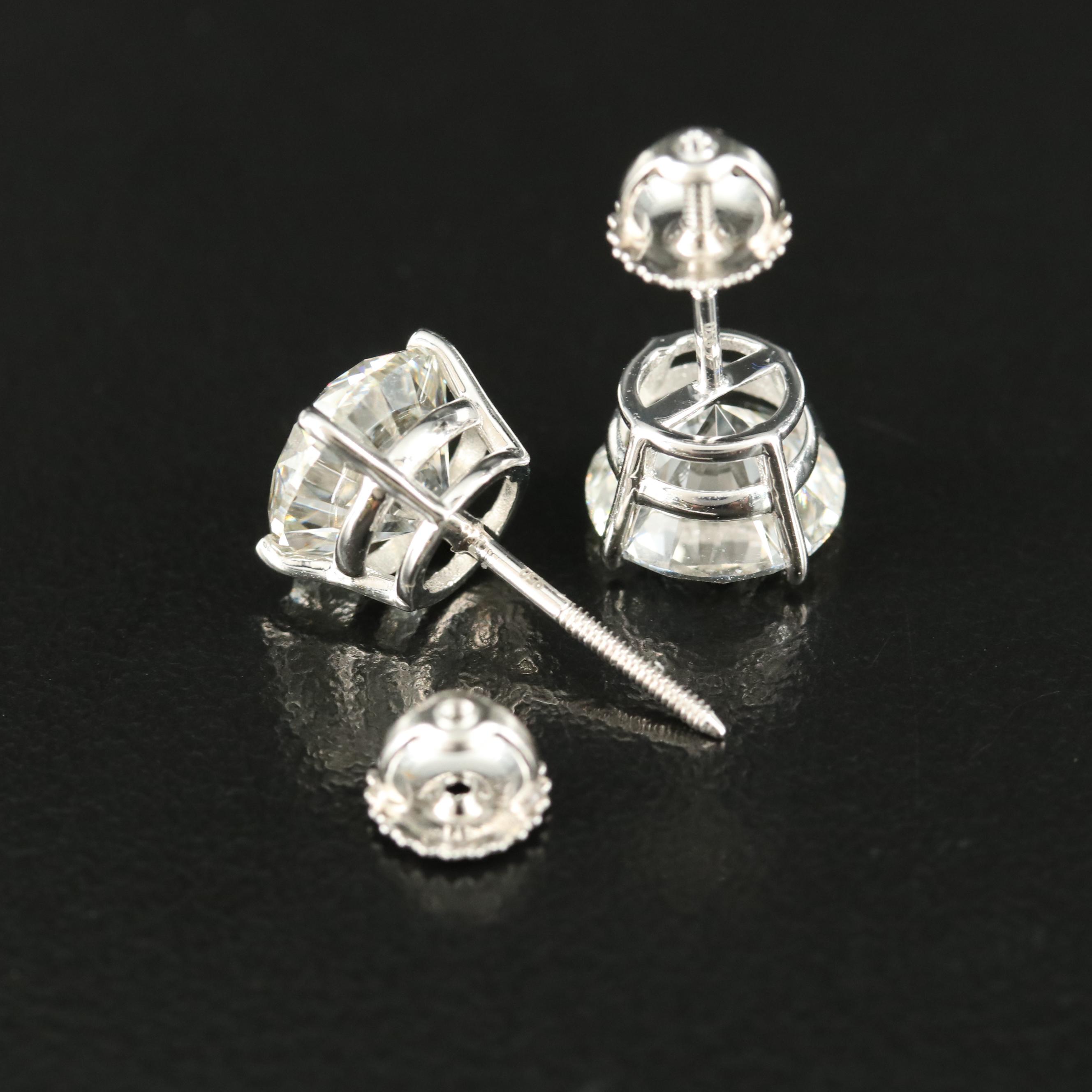 Platinum 5.09 CTW Lab Grown Diamond Stud Earrings