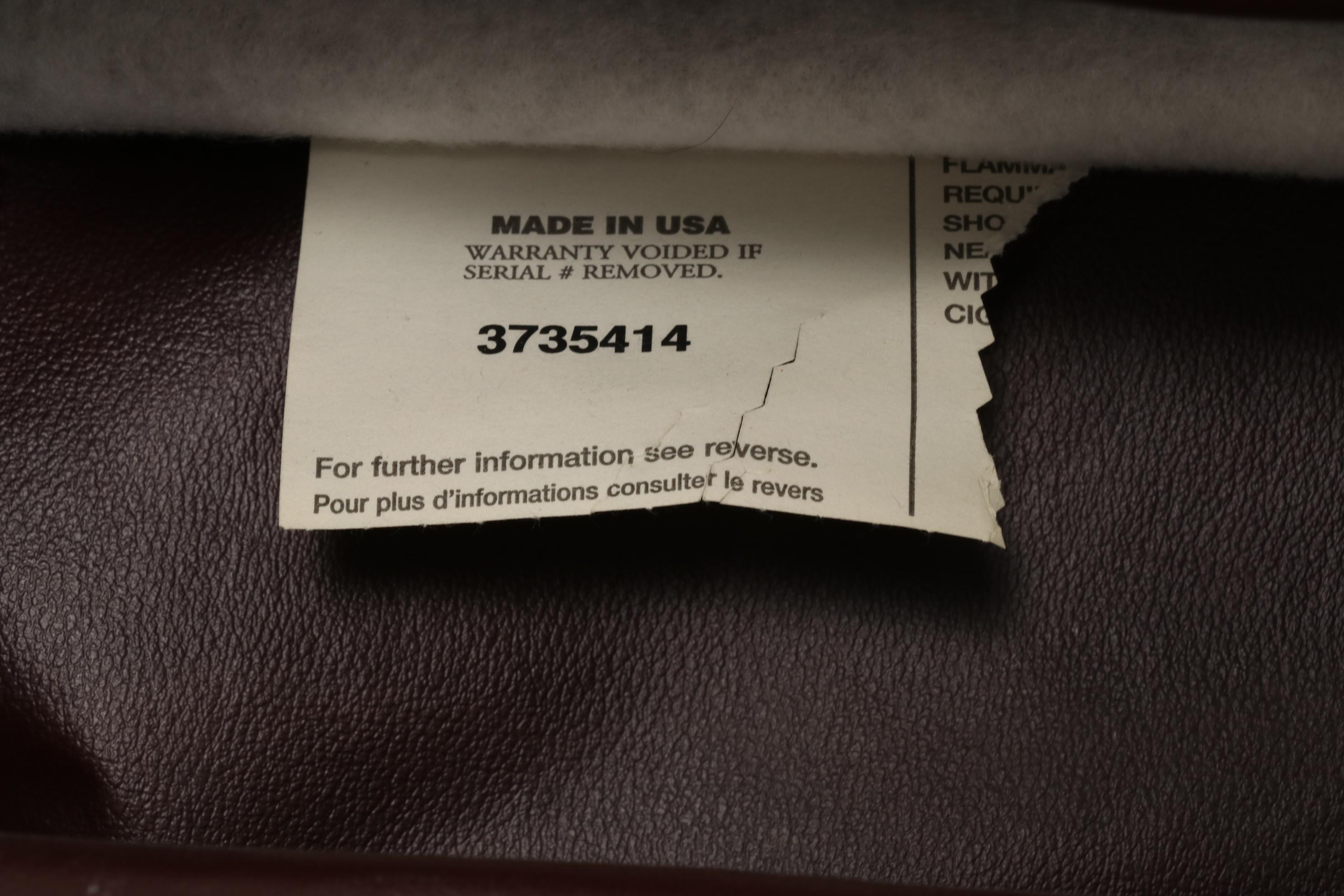 Faux Leather and Brass-Tacked Reclining Wingback Armchair with Side Table