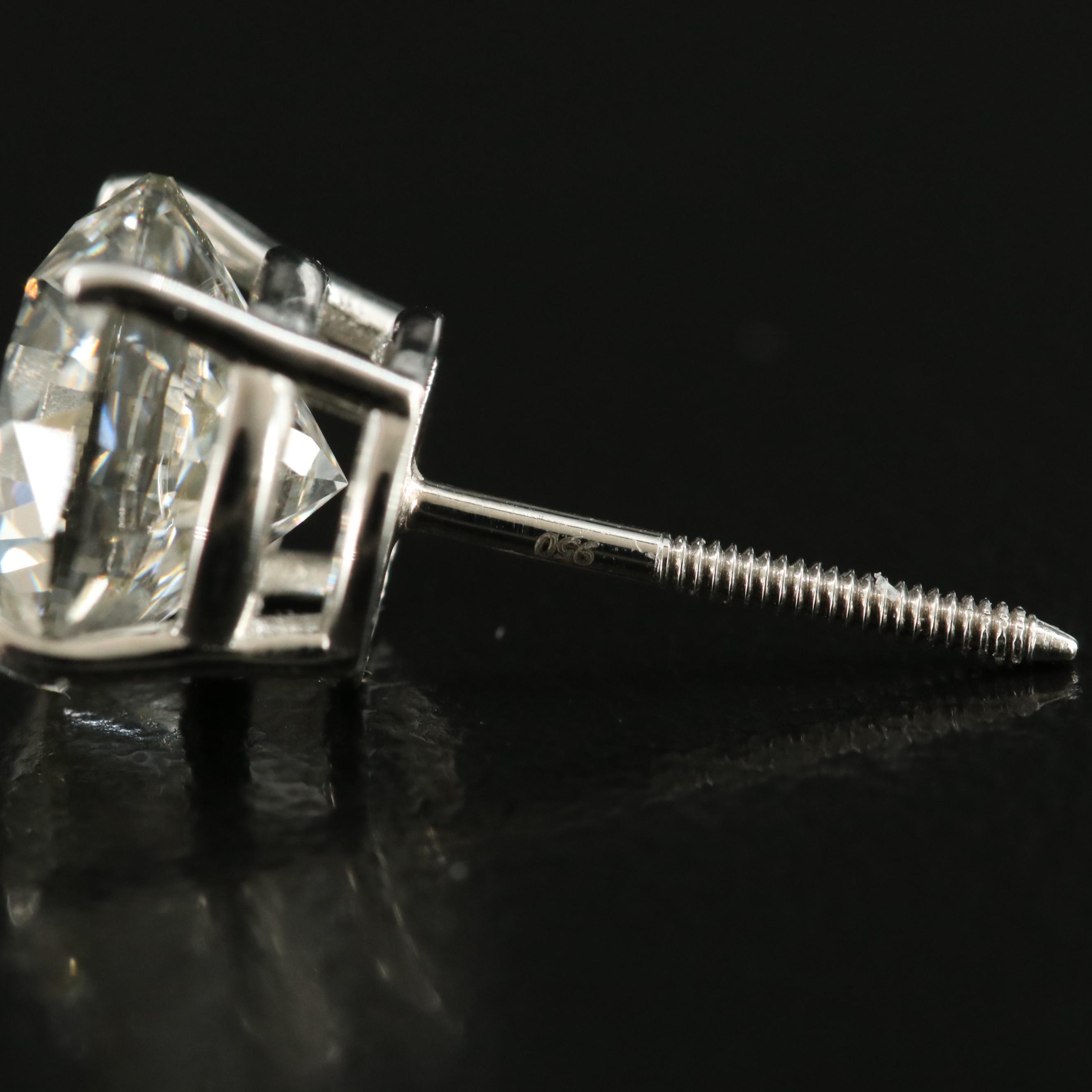 Platinum 5.09 CTW Lab Grown Diamond Stud Earrings