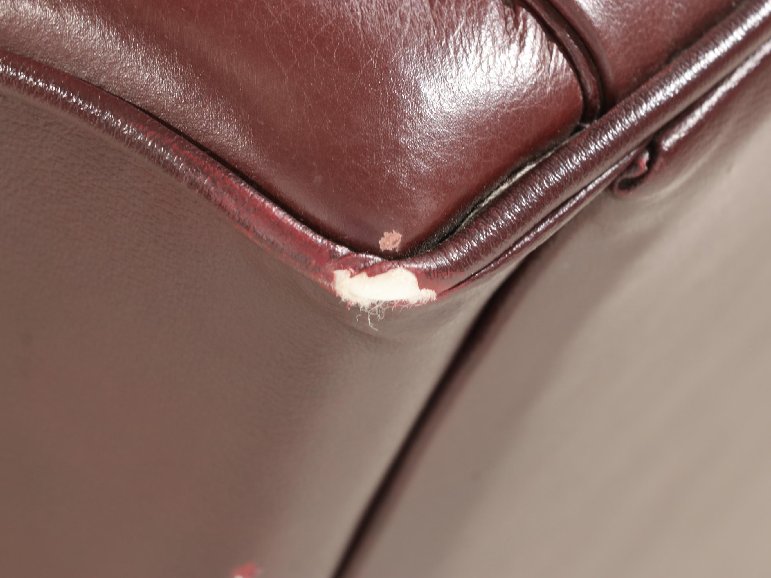 Faux Leather and Brass-Tacked Reclining Wingback Armchair with Side Table