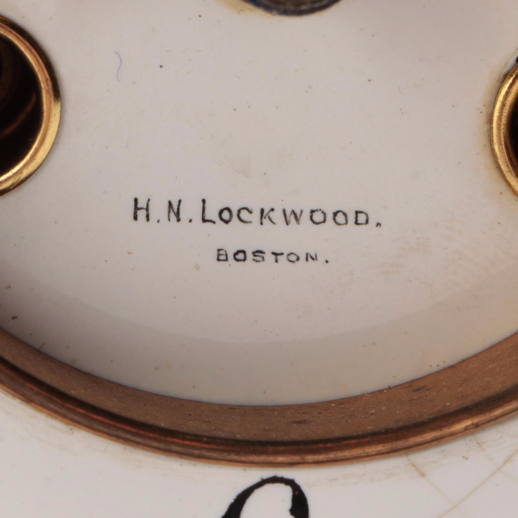 H. N. Lockwood of Boston Neoclassical Style Adamantine Mantel Clock, Late 19th C