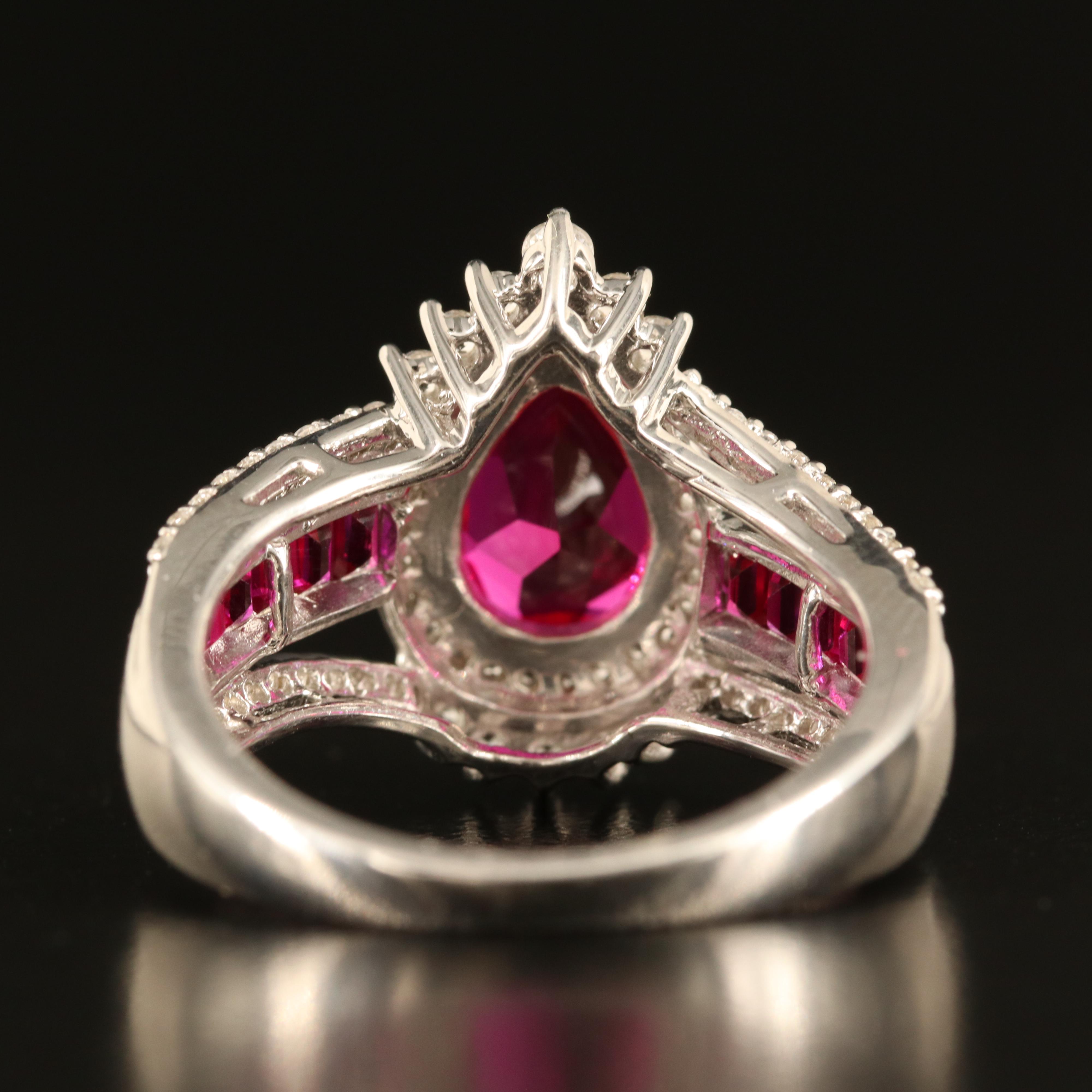 Sterling Ruby and White Sapphire Ring