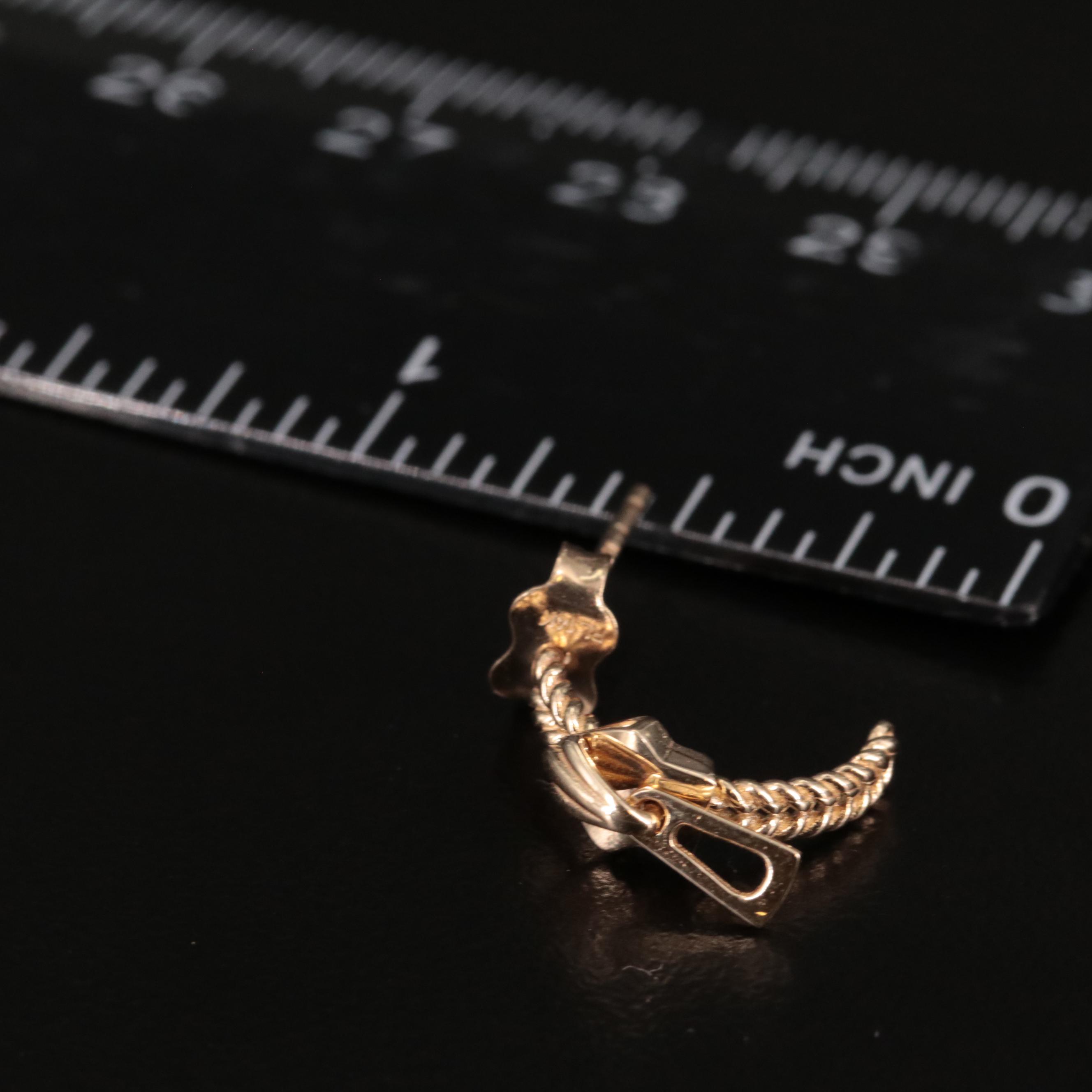 14K J Hoop Zipper Earrings