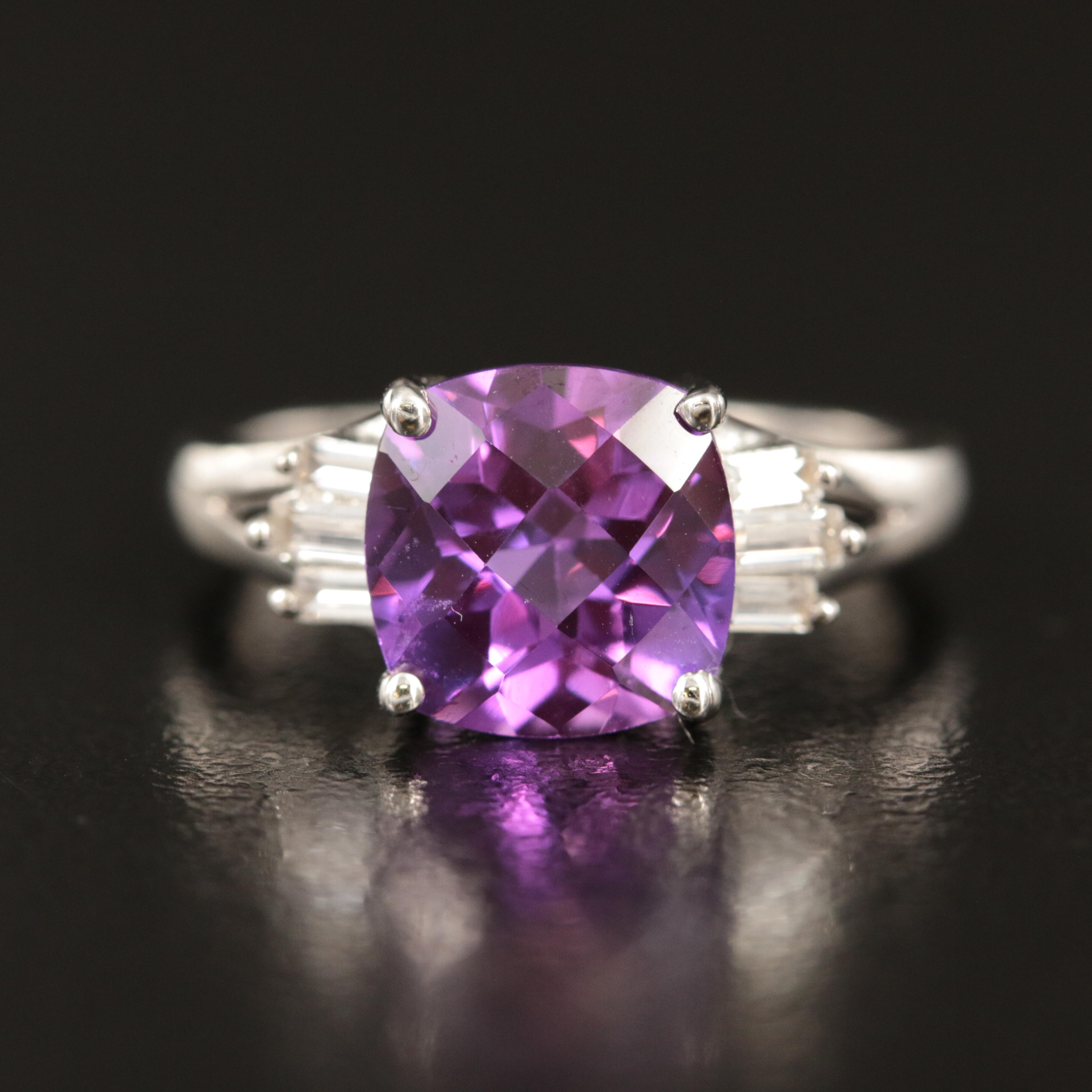 Sterling Sapphire and White Sapphire Ring