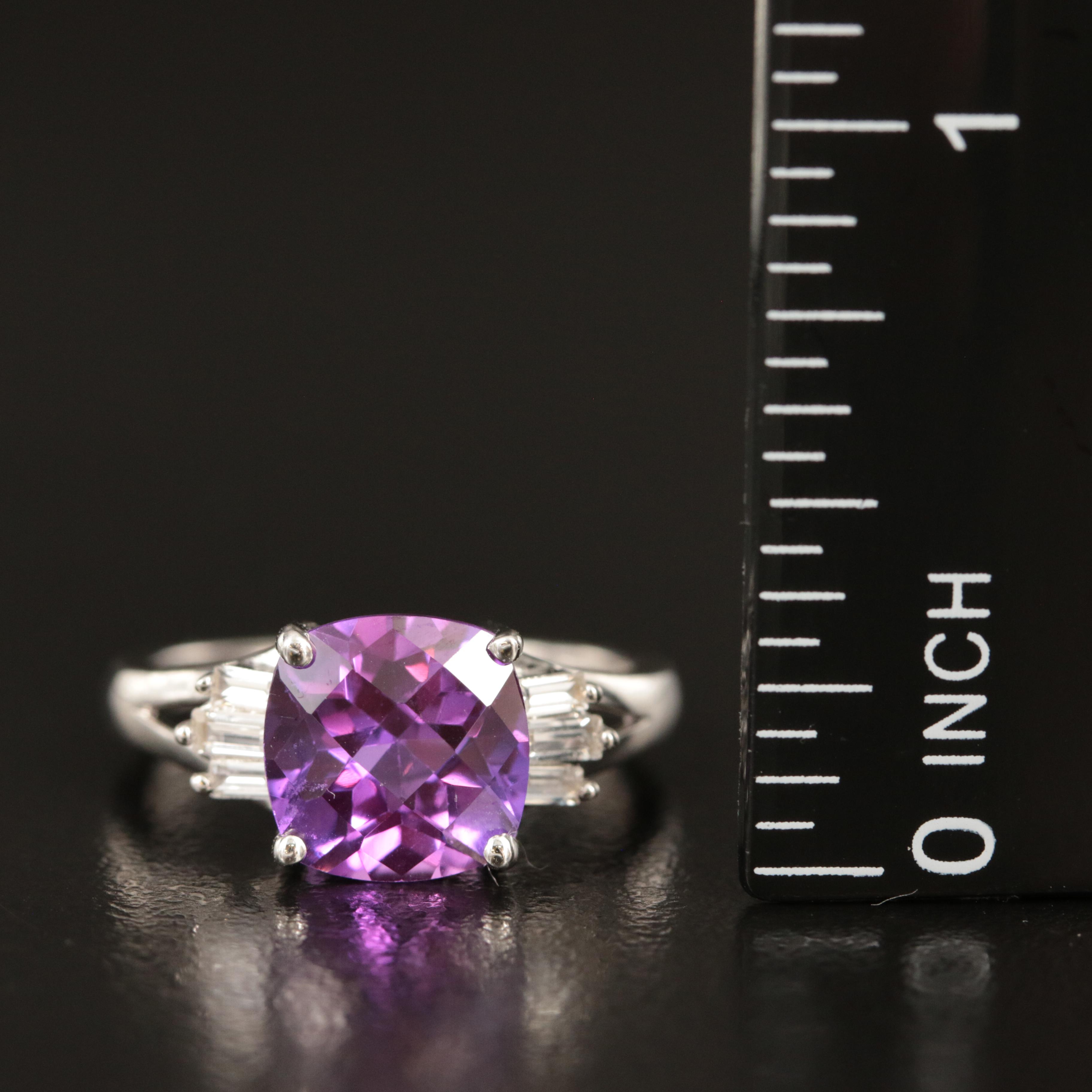 Sterling Sapphire and White Sapphire Ring