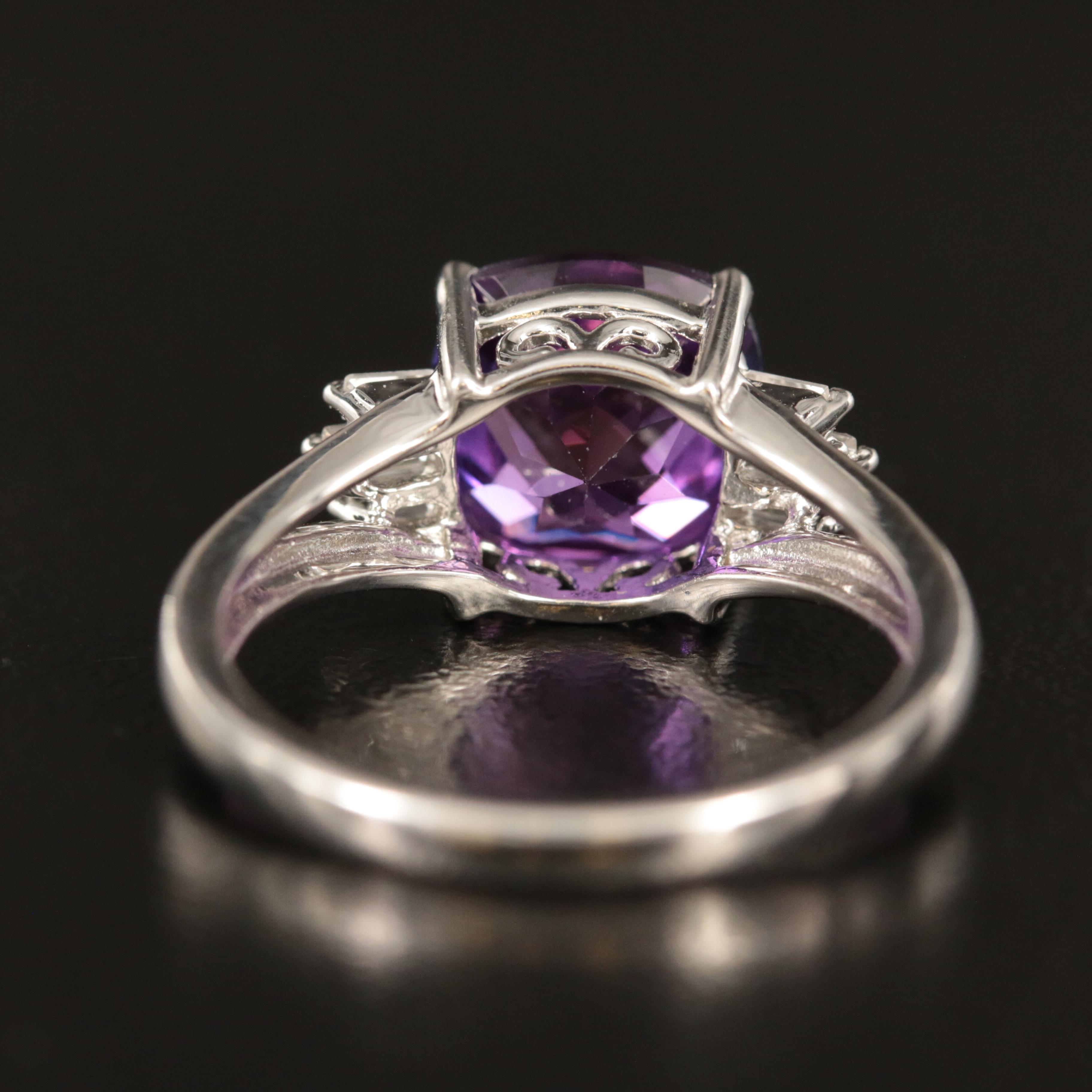 Sterling Sapphire and White Sapphire Ring