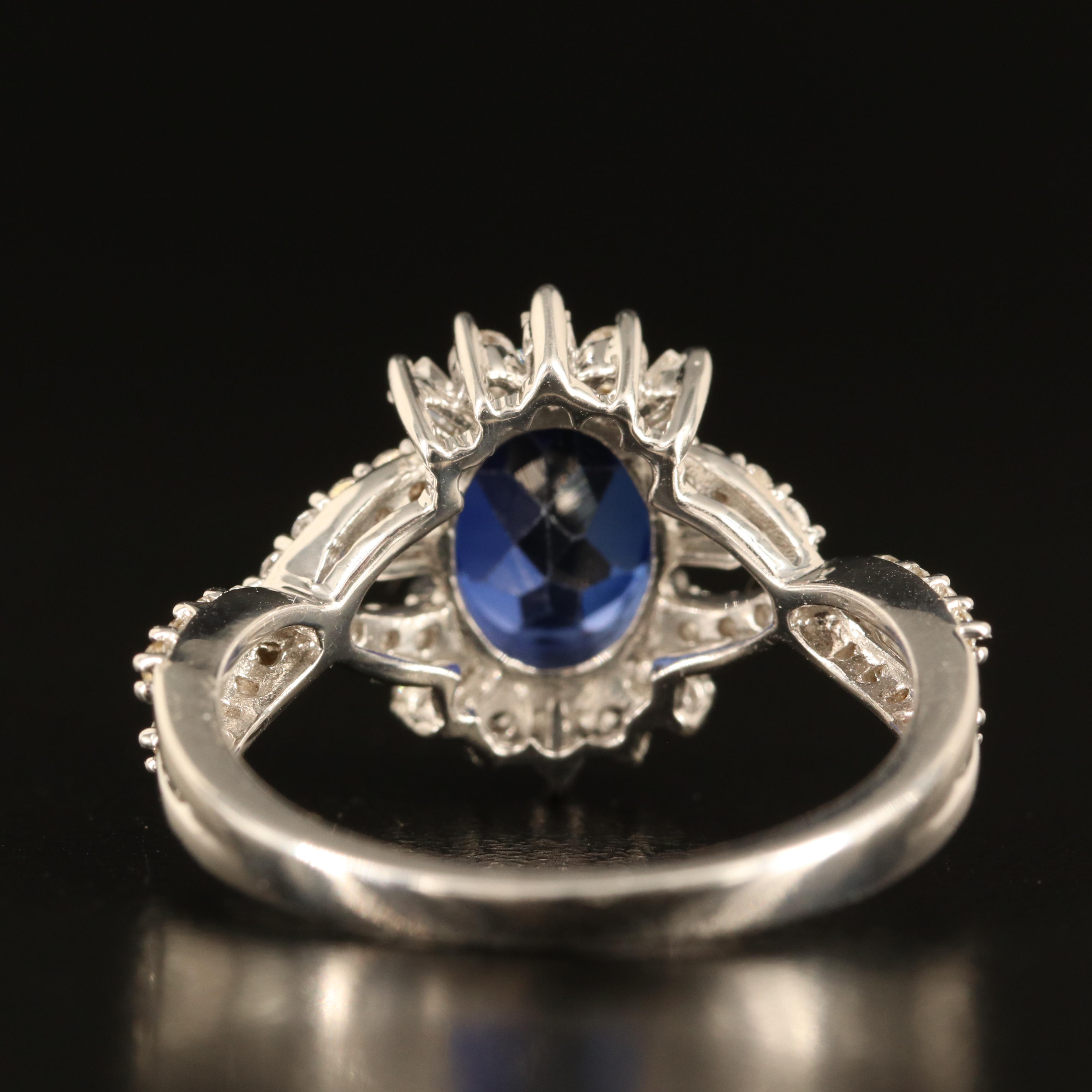 Sterling Sapphire and White Sapphire Ring