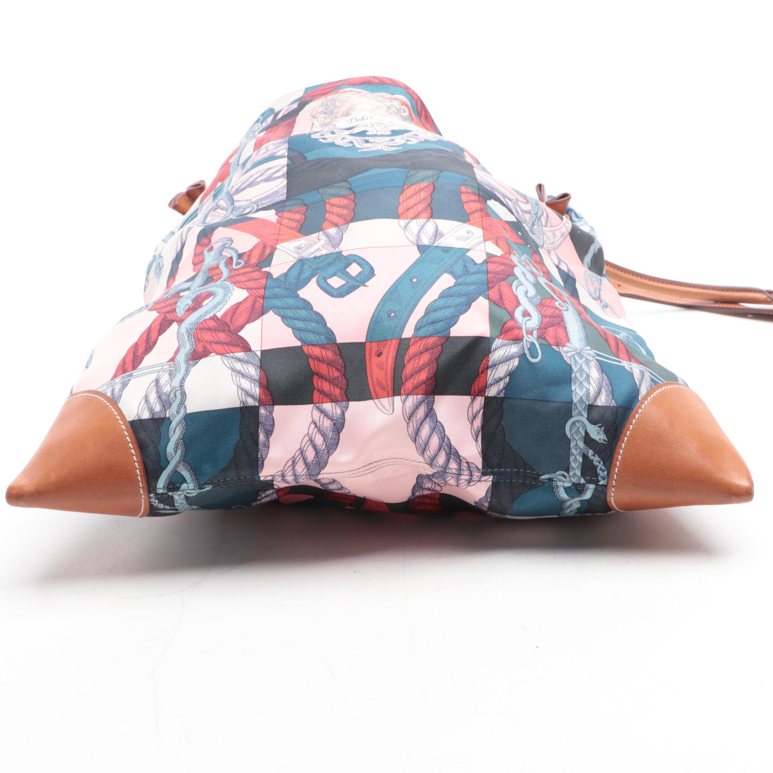 Hermès Silky City Bag in "Della Cavaleria" Silk and Chamonix Leather