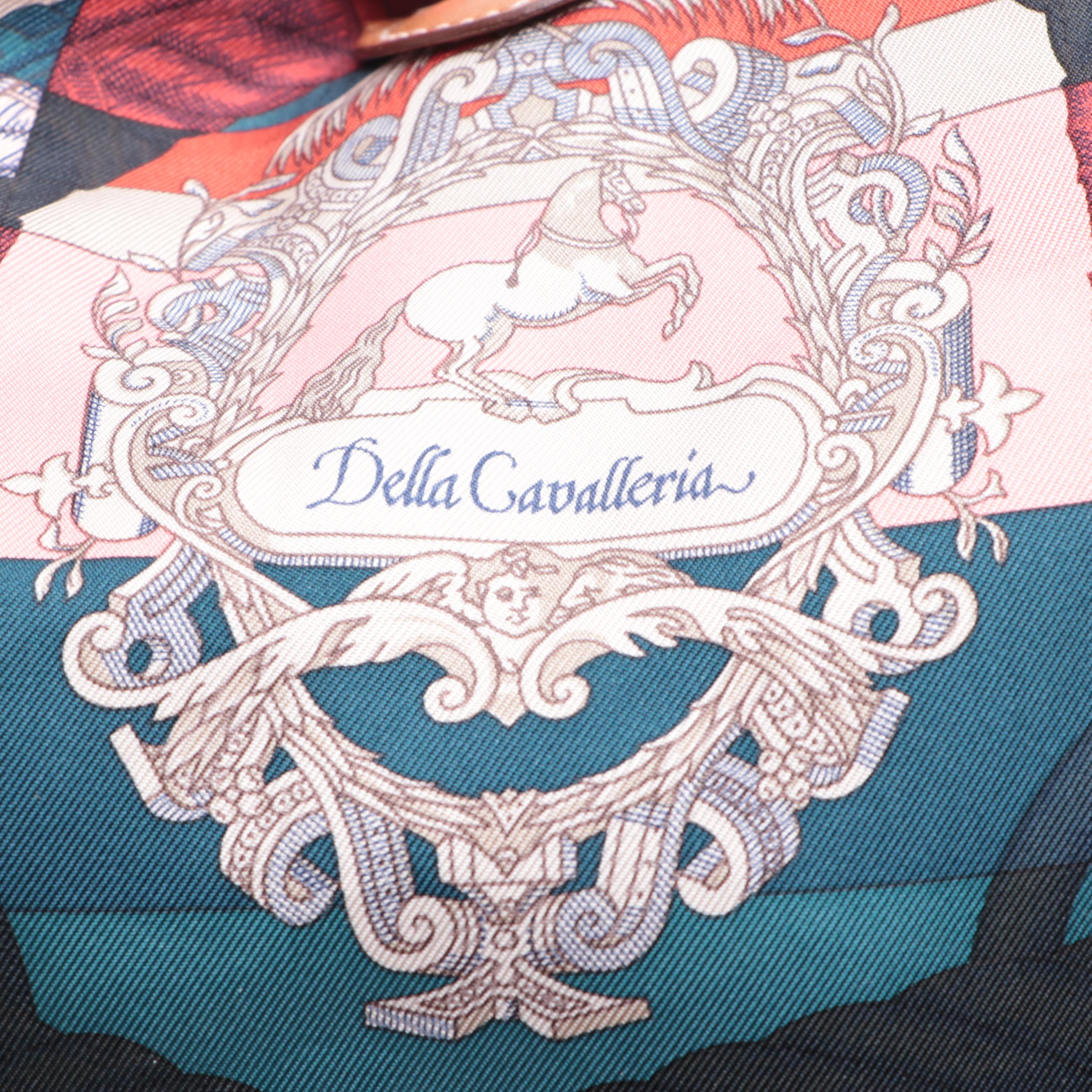 Hermès Silky City Bag in "Della Cavaleria" Silk and Chamonix Leather