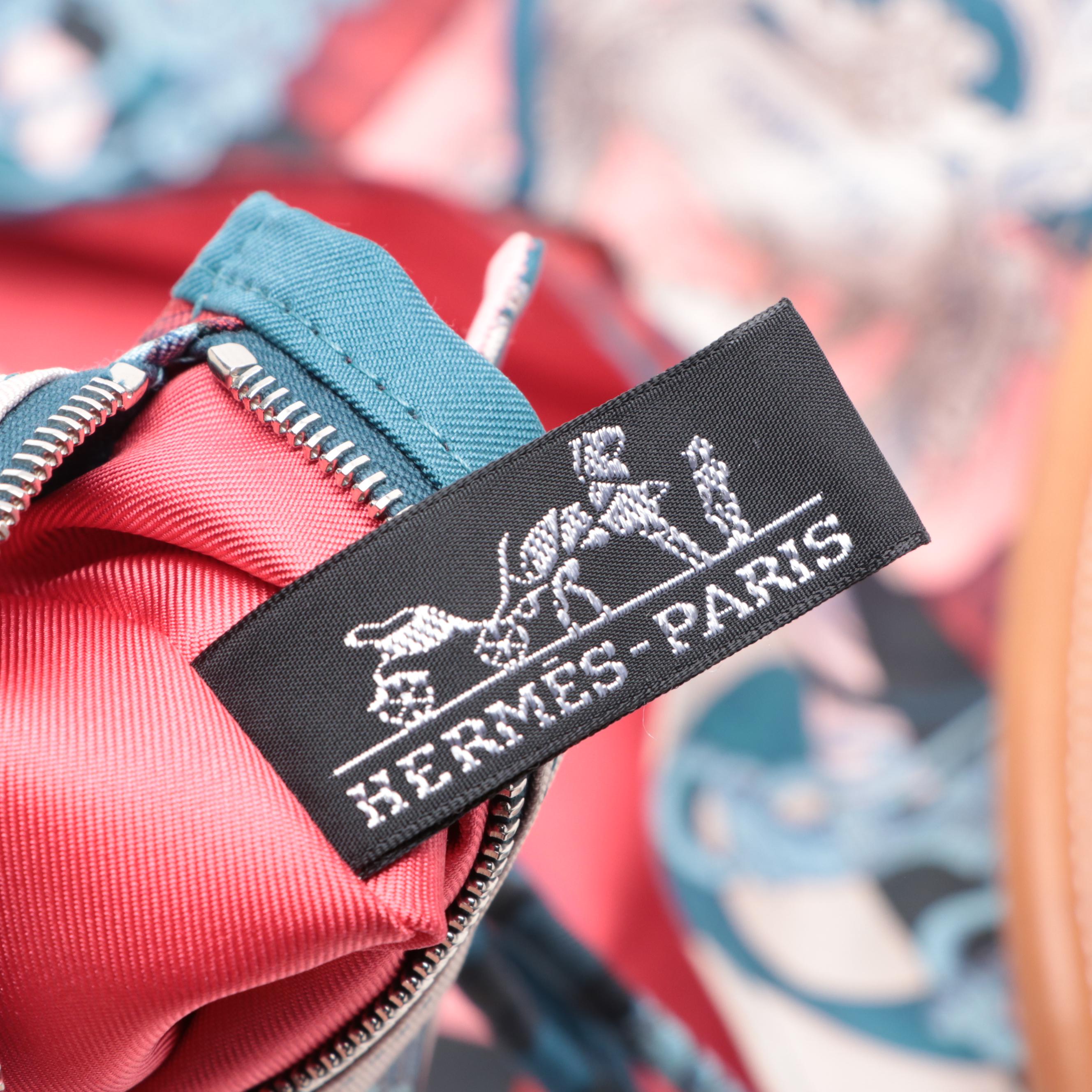 Hermès Silky City Bag in "Della Cavaleria" Silk and Chamonix Leather