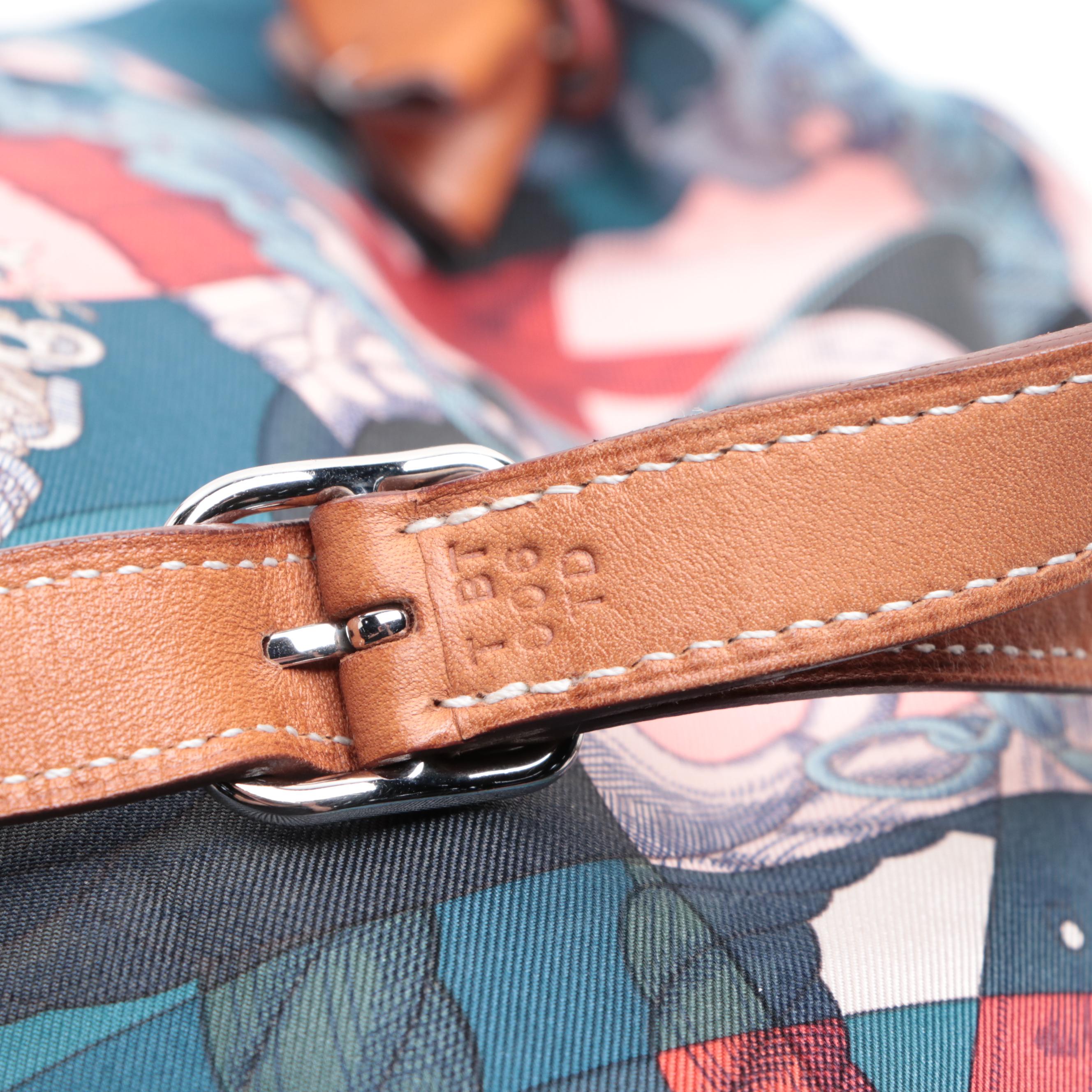 Hermès Silky City Bag in "Della Cavaleria" Silk and Chamonix Leather