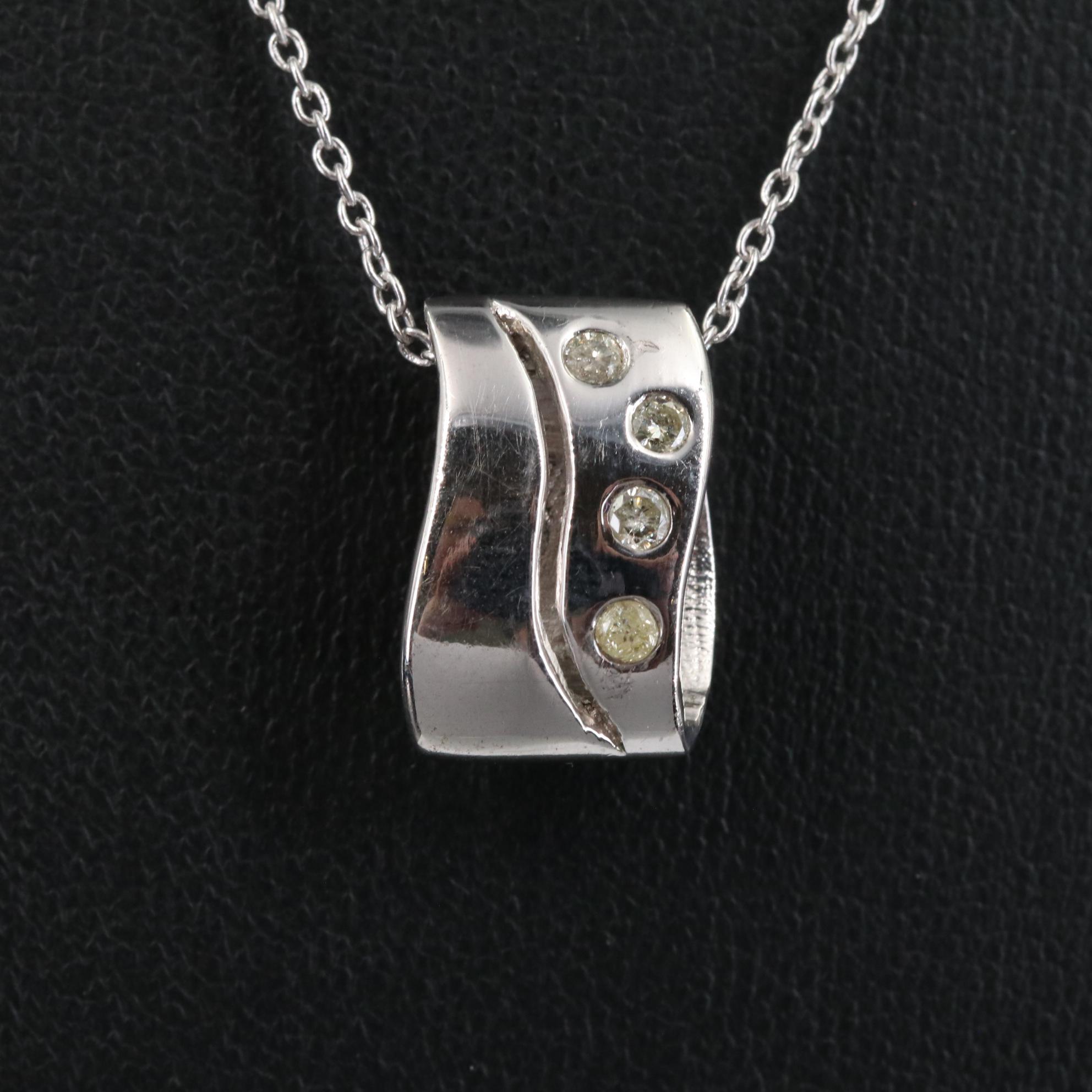 Sterling Diamond Pendant Necklace