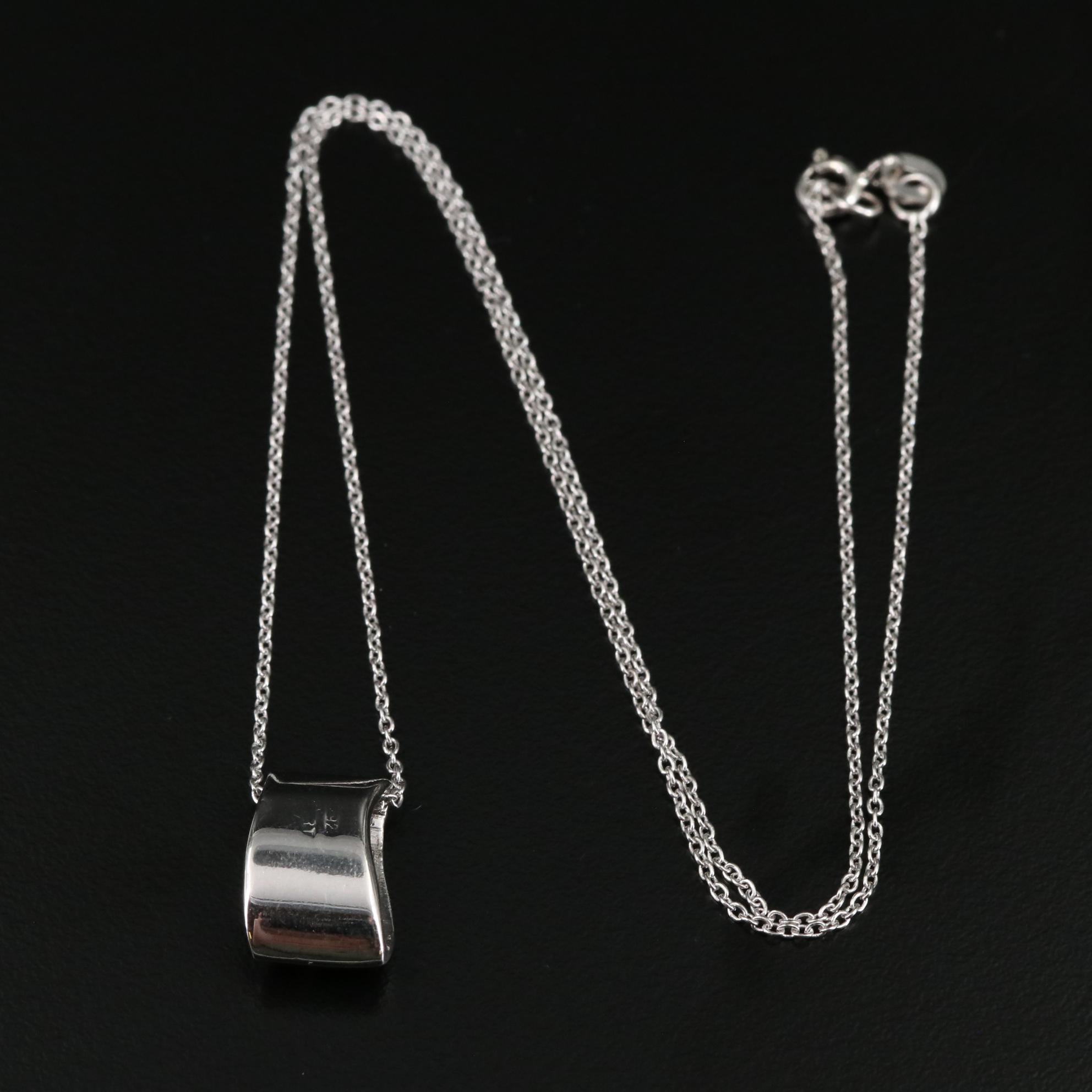 Sterling Diamond Pendant Necklace