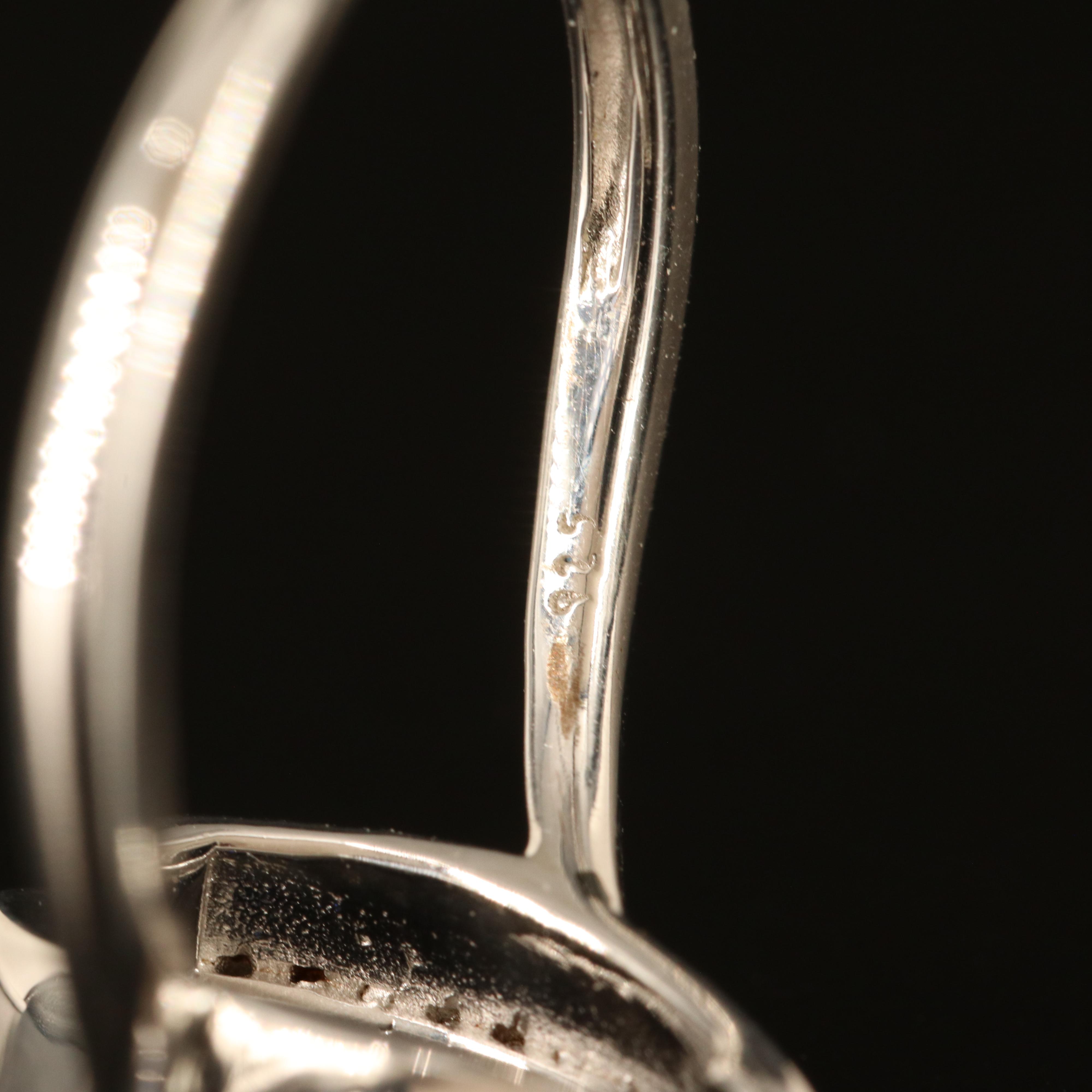 Sterling Sapphire and White Sapphire Navette Ring