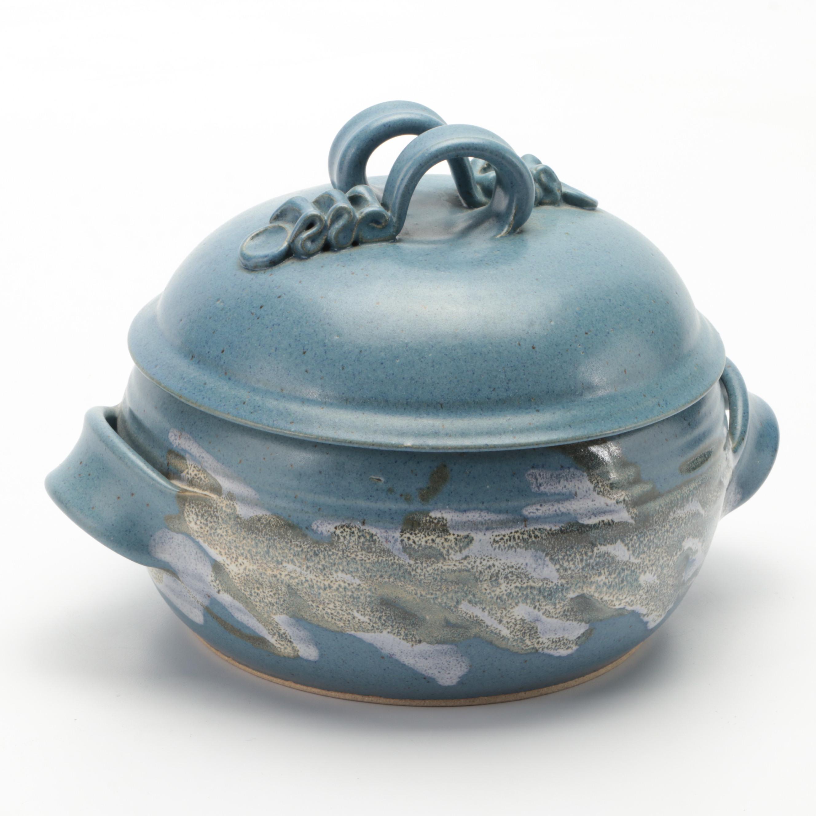 Rusty Earthenware Tureen with Other Art Pottery Vases