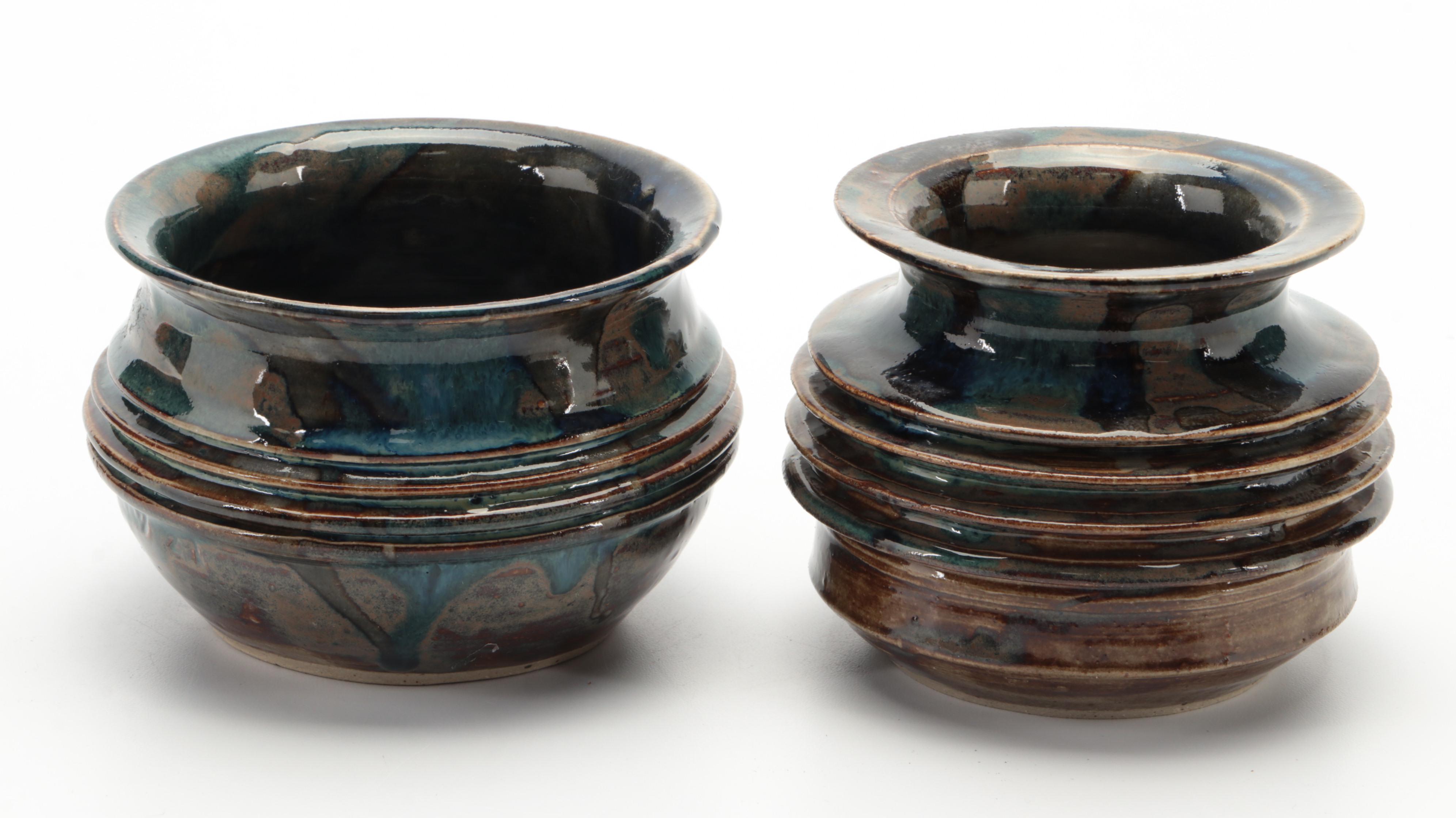 Rusty Earthenware Tureen with Other Art Pottery Vases