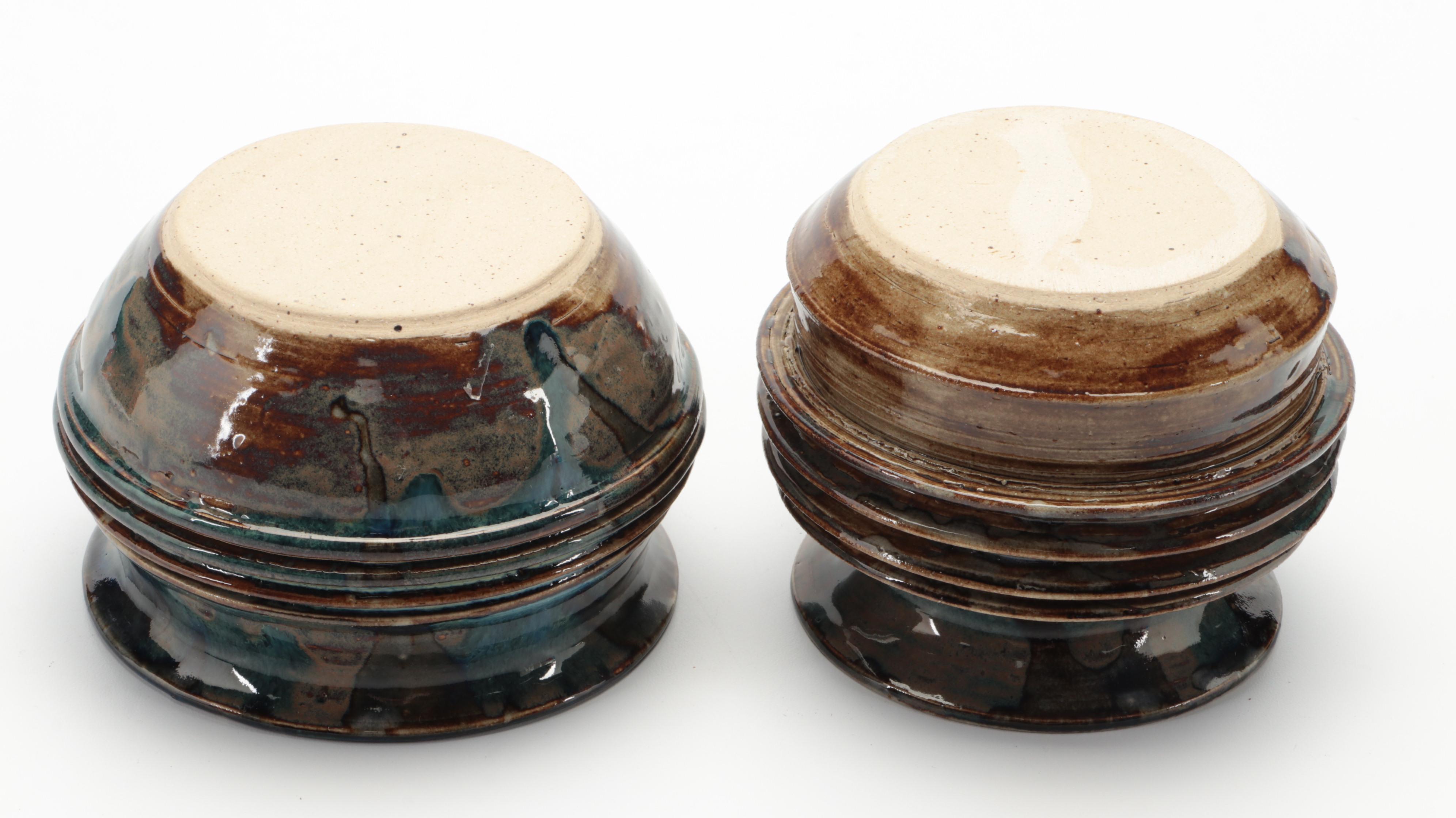 Rusty Earthenware Tureen with Other Art Pottery Vases