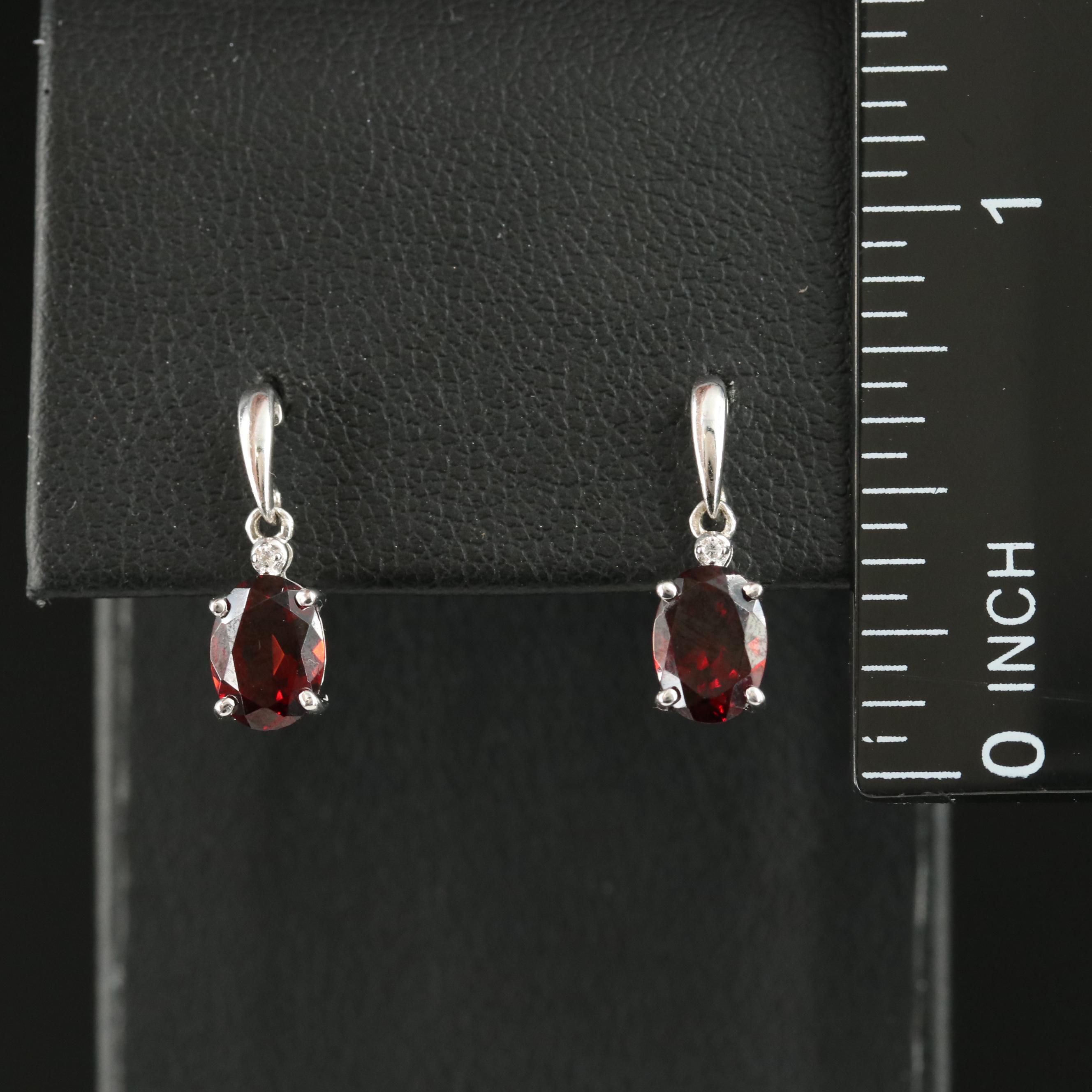 Sterling Garnet and Sapphire Earrings