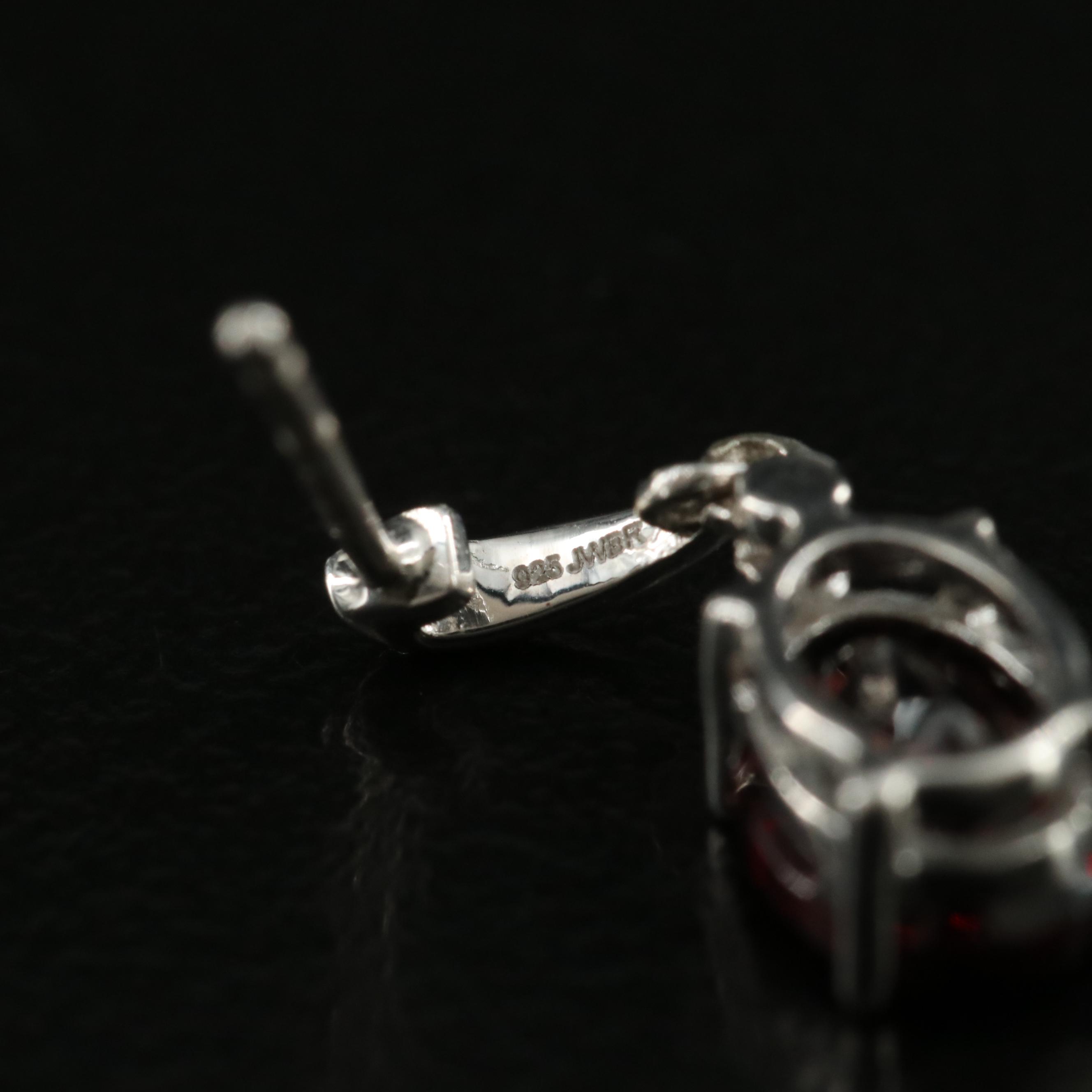 Sterling Garnet and Sapphire Earrings