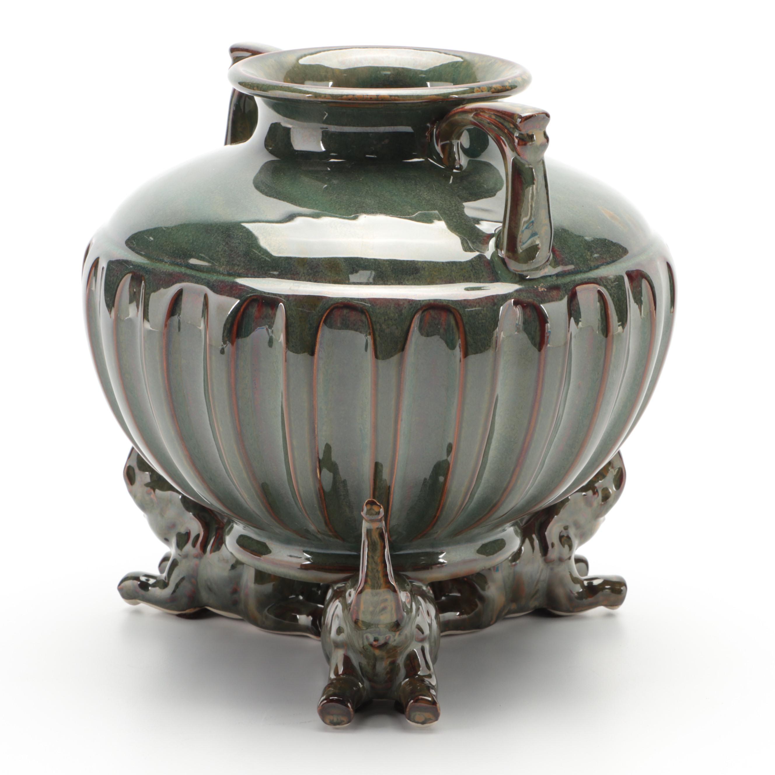 Maitland-Smith Elephant Base Urn