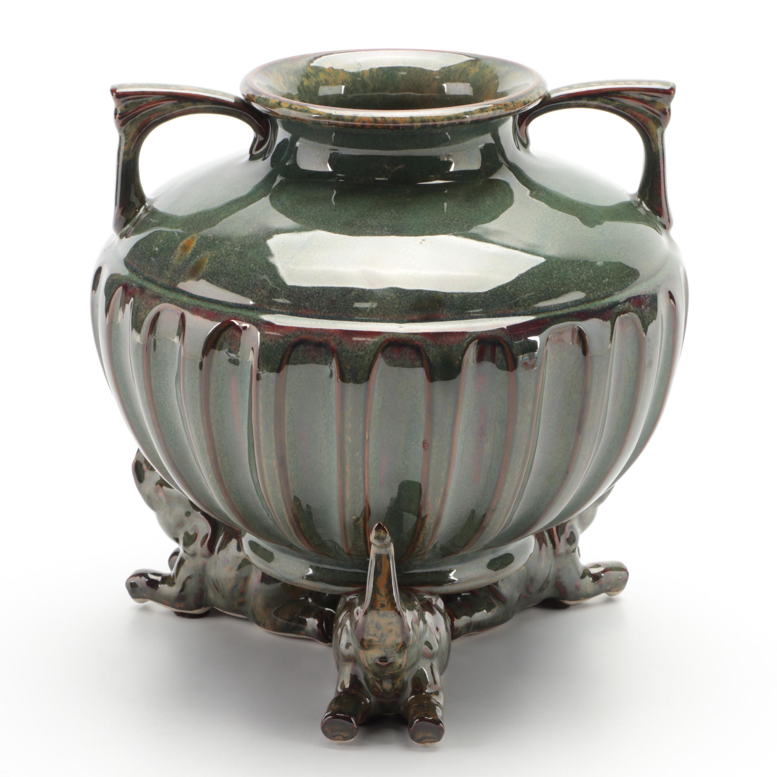 Maitland-Smith Elephant Base Urn