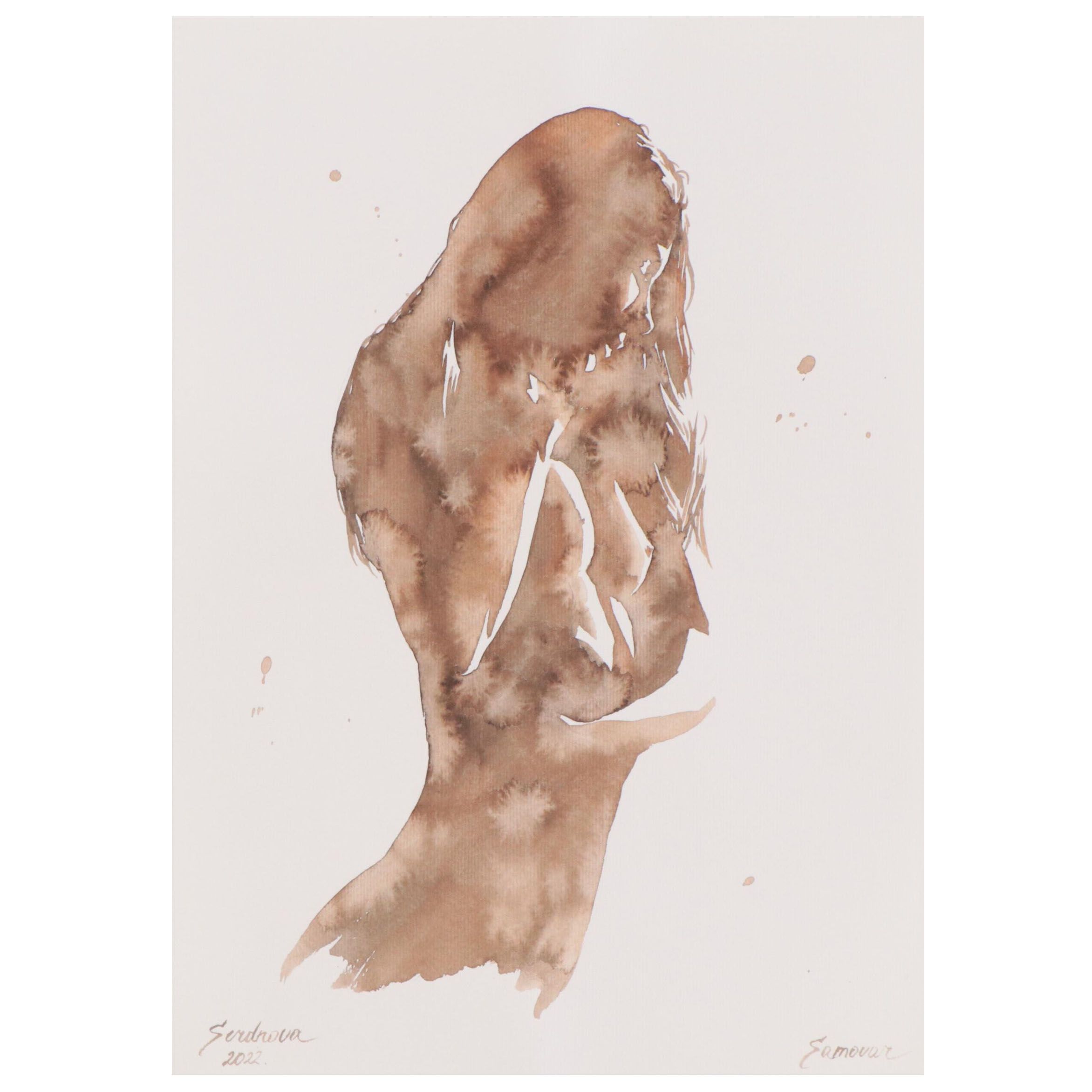 Watercolor Painting of Nude, 2022