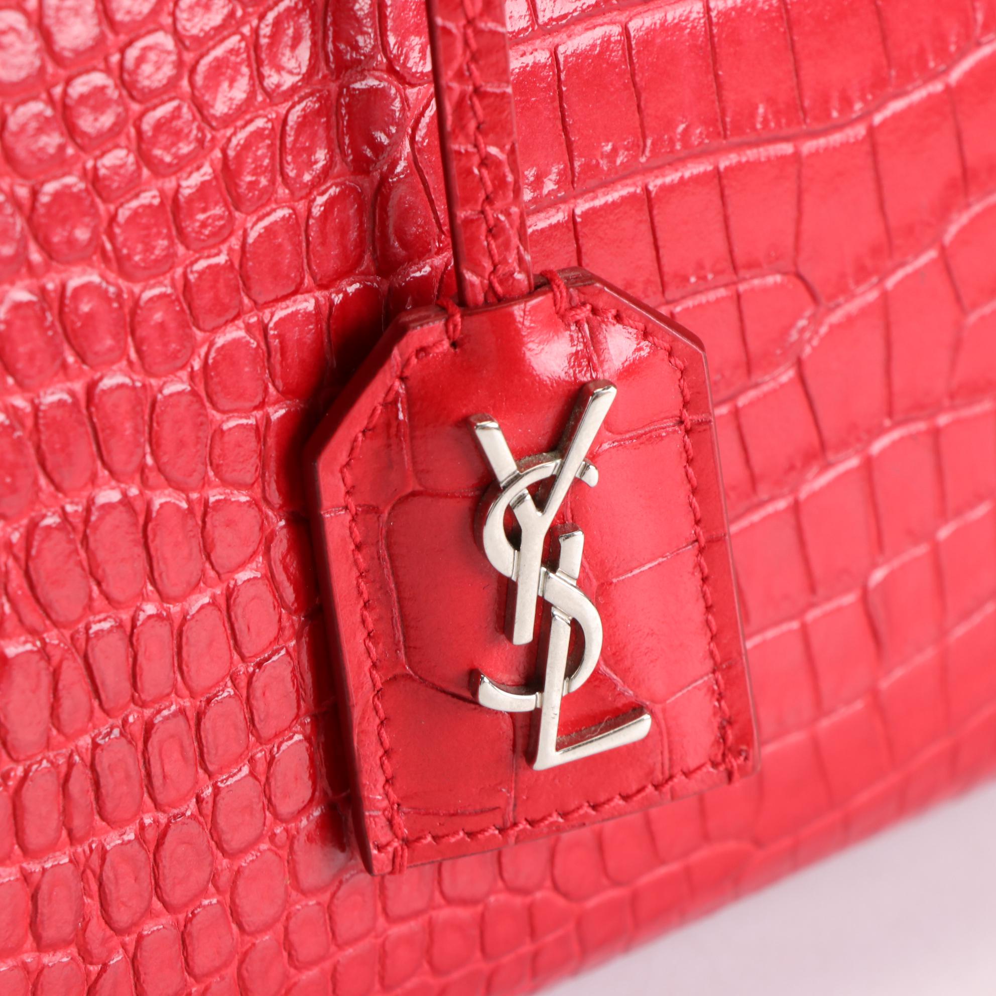 Saint Laurent Cabas Bag Medium in Crocodile Embossed Leather