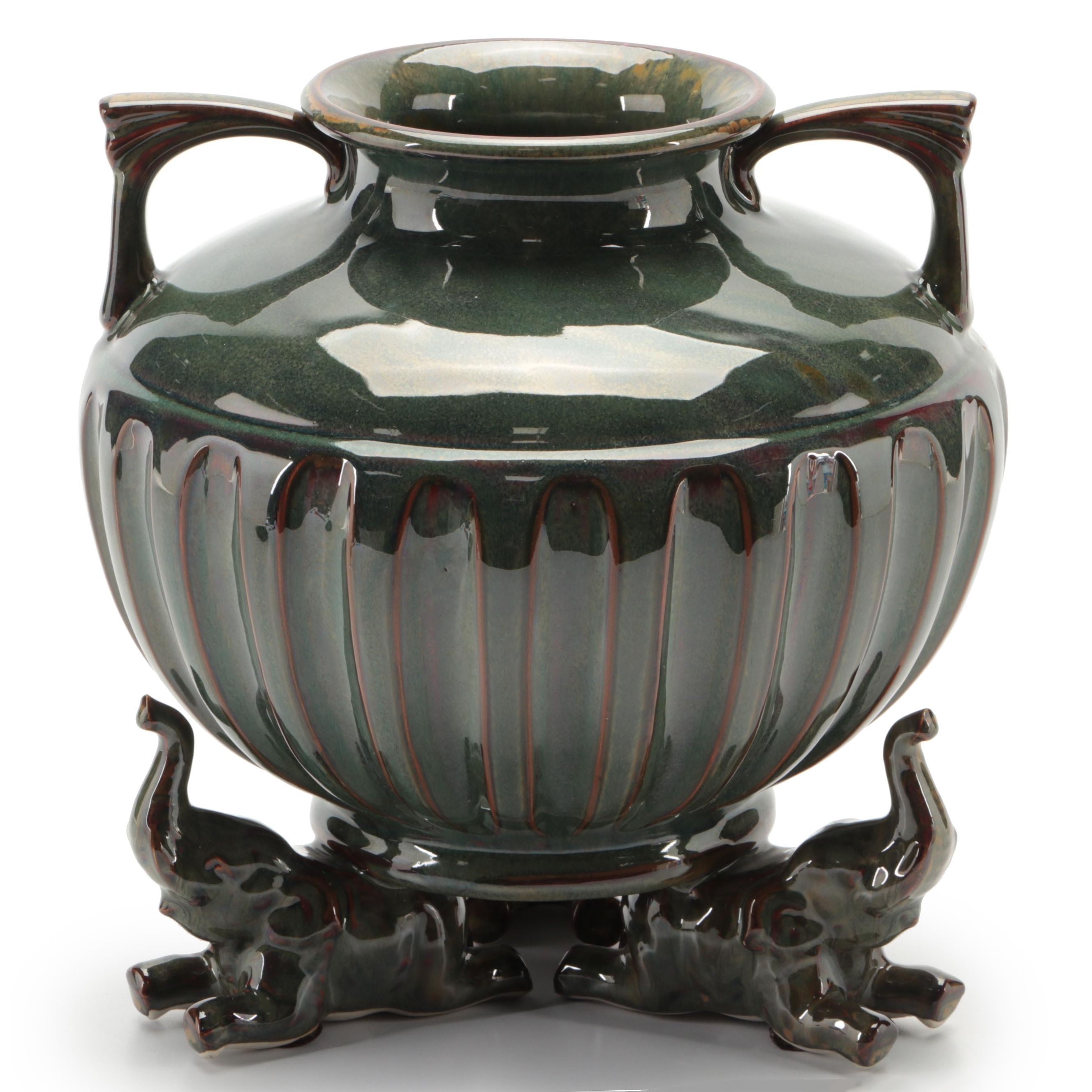 Maitland-Smith Elephant Base Urn