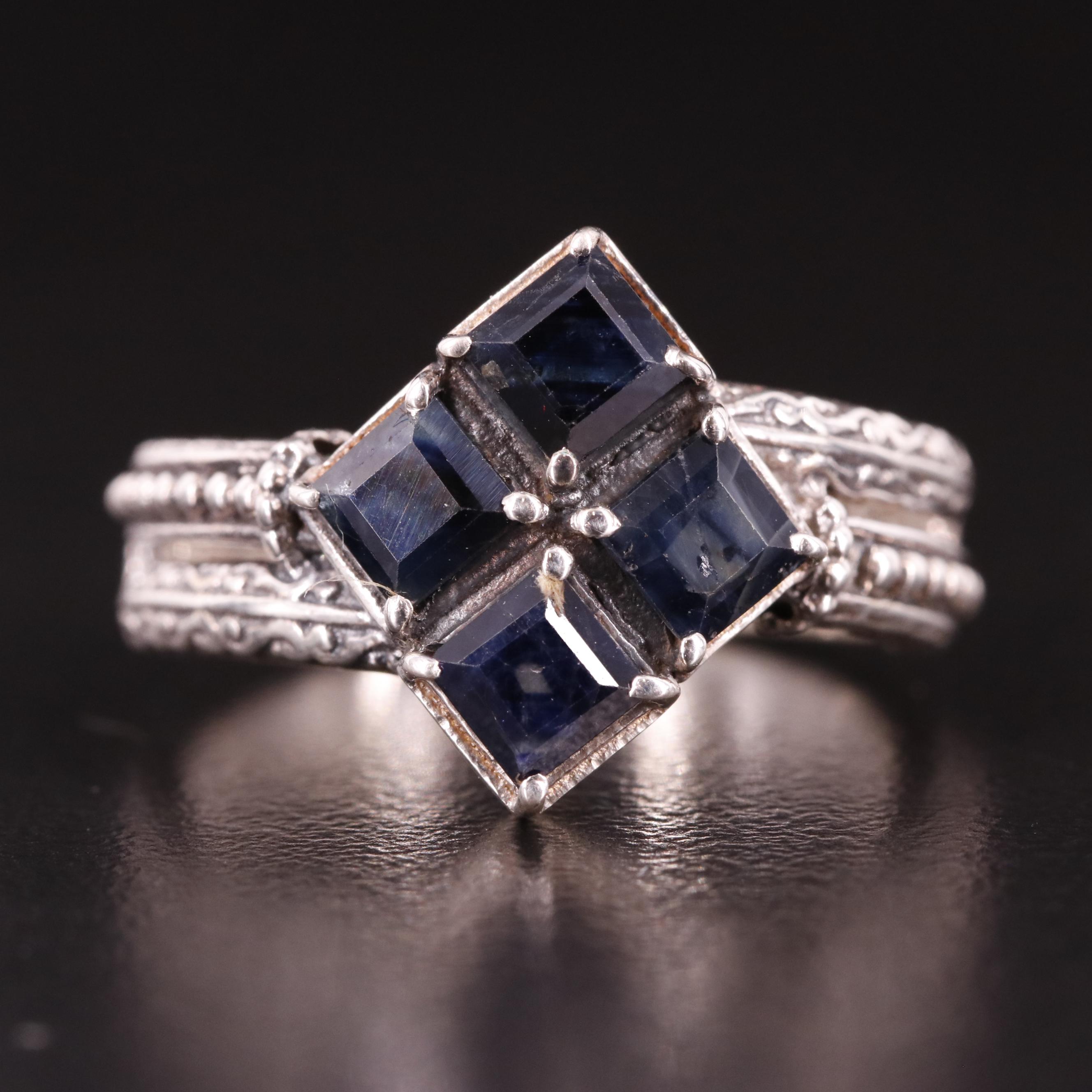 Sterling Filled Corundum Textured Band Ring