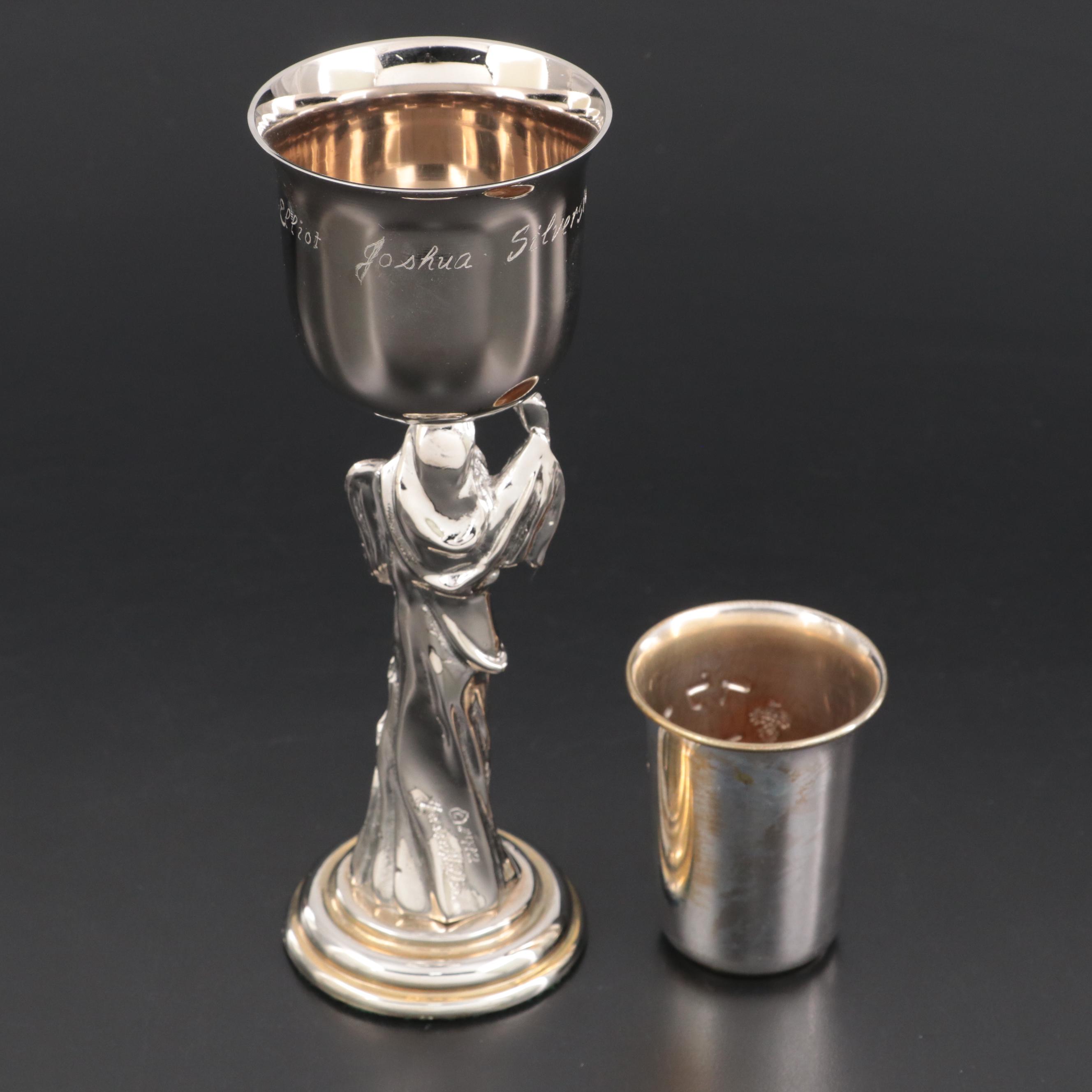 Moses Stemmed Kiddush Cup with Christmas Bell Collection