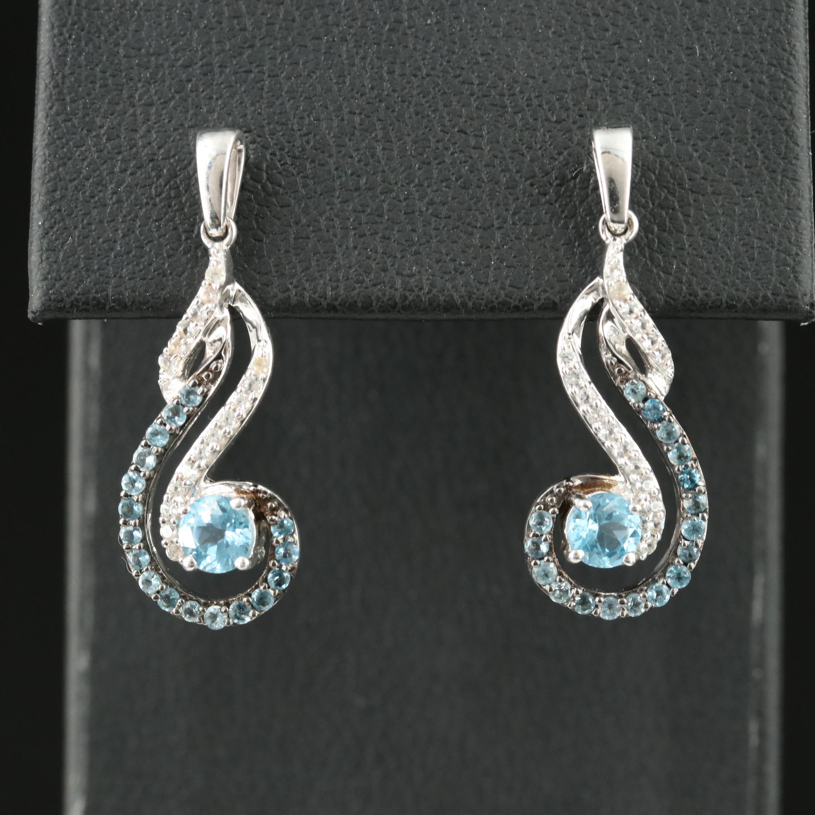 Sterling Topaz and Sapphire Earrings