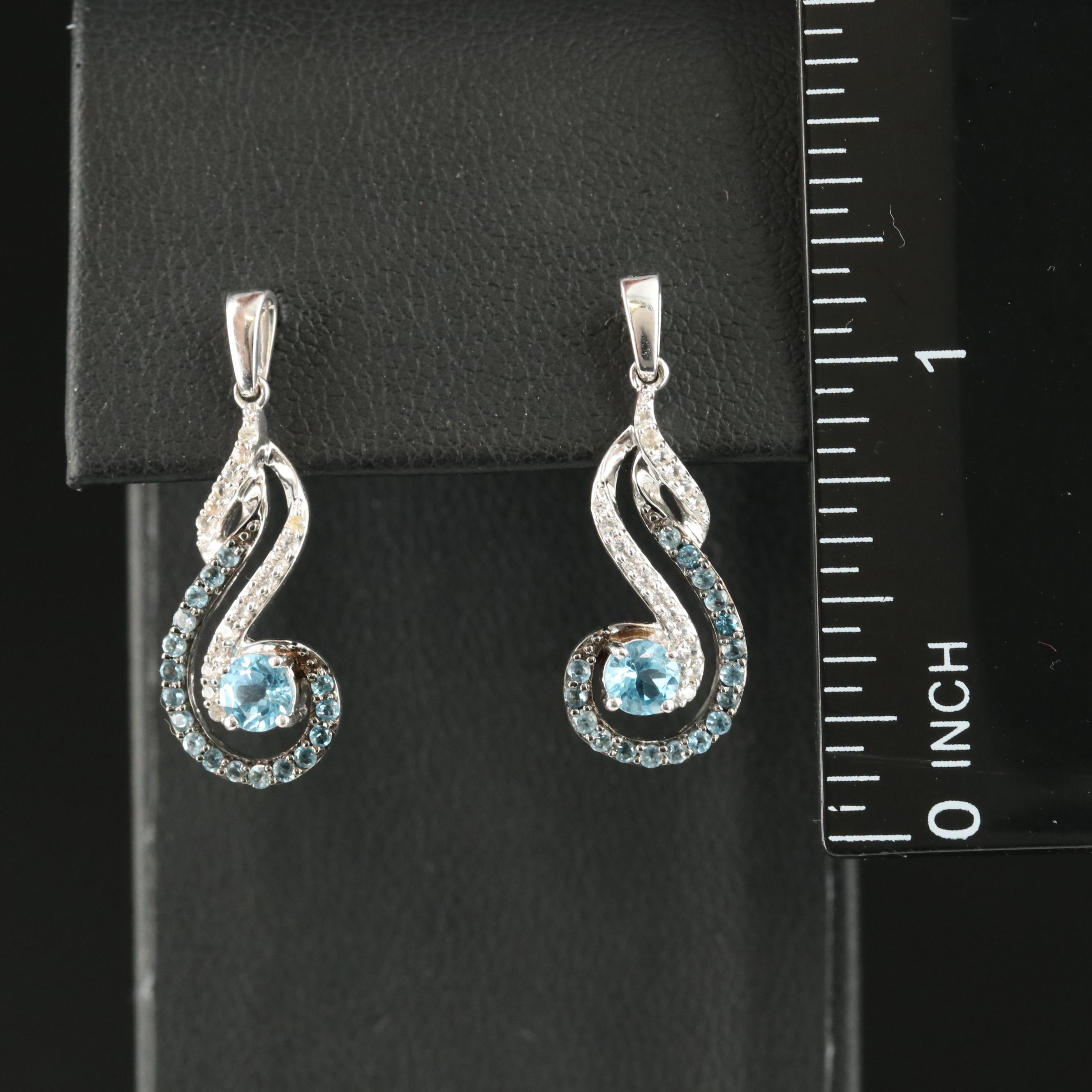Sterling Topaz and Sapphire Earrings