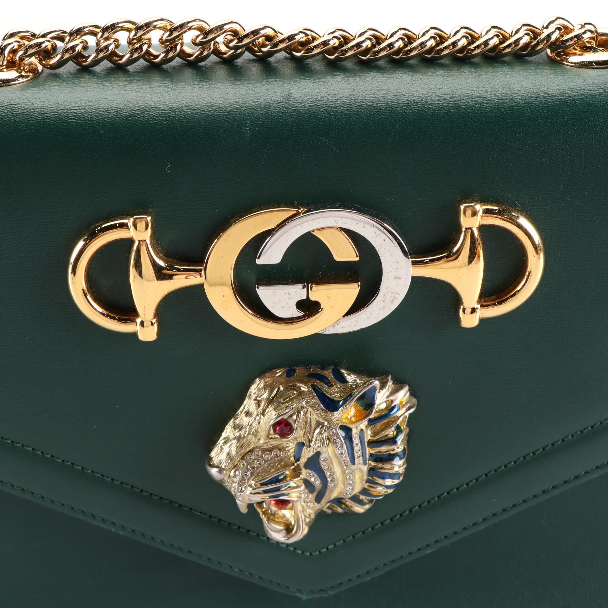 Gucci Rajah Flap Crossbody Bag Medium in Calfskin Leather