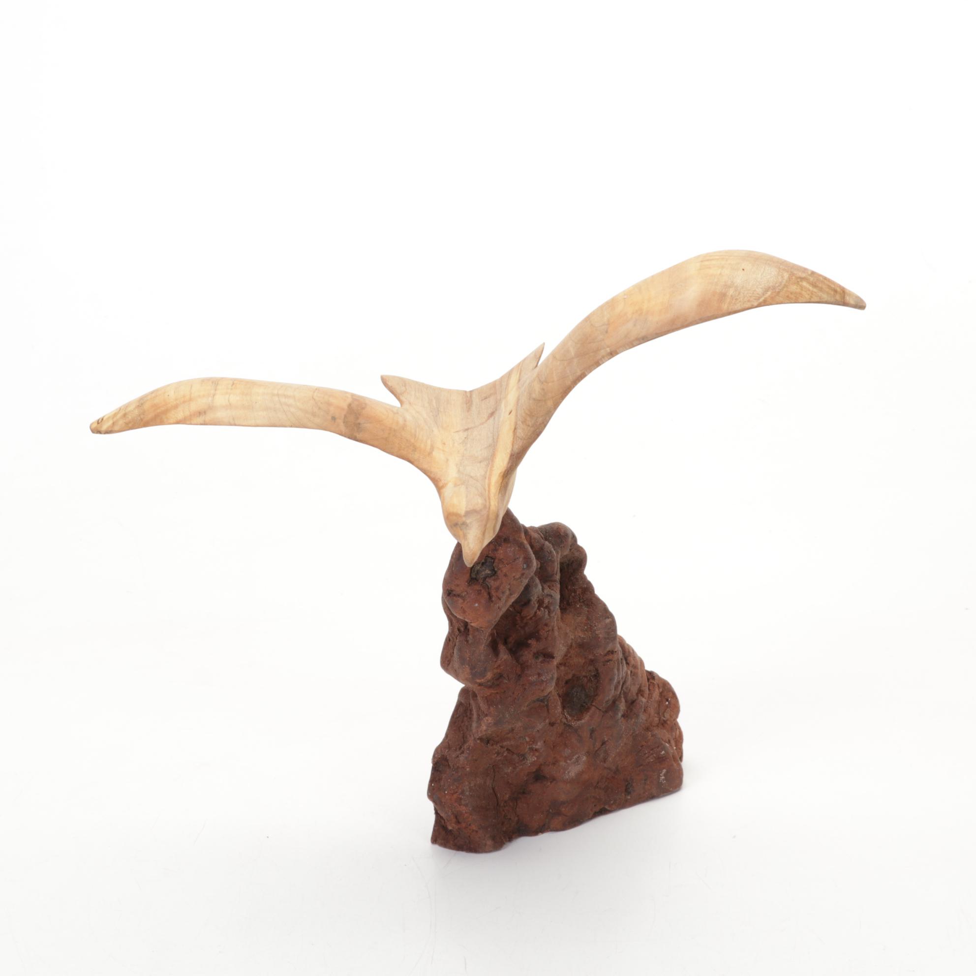 Jim Eliopulos Box Elder Turned Wood Zipper Vase with Other Jar and Figurine